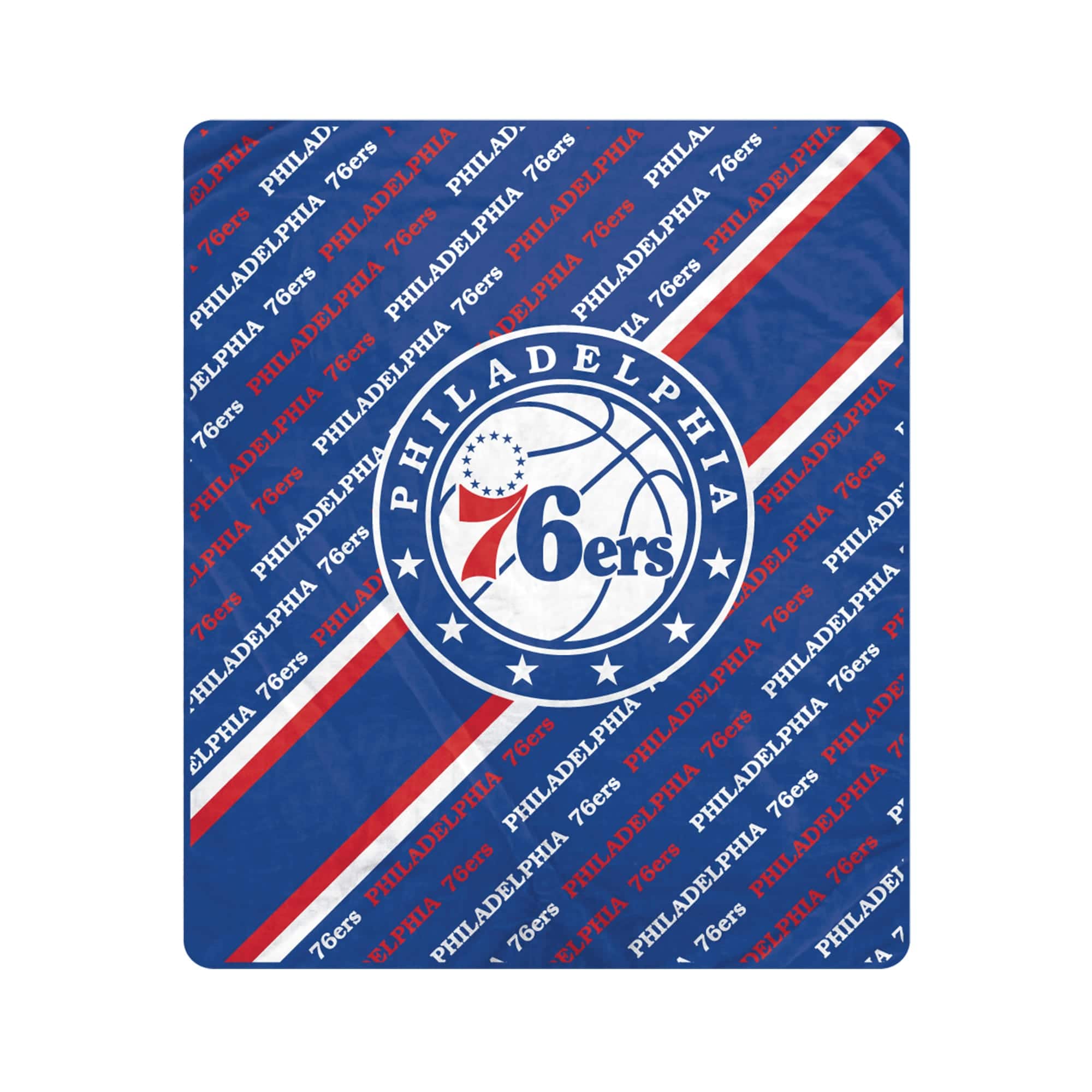 Pegasus - Philadelphia 76ers 60" x 70" Diagonal Lined Wordmark Ultra Soft Blanket - Multicolor