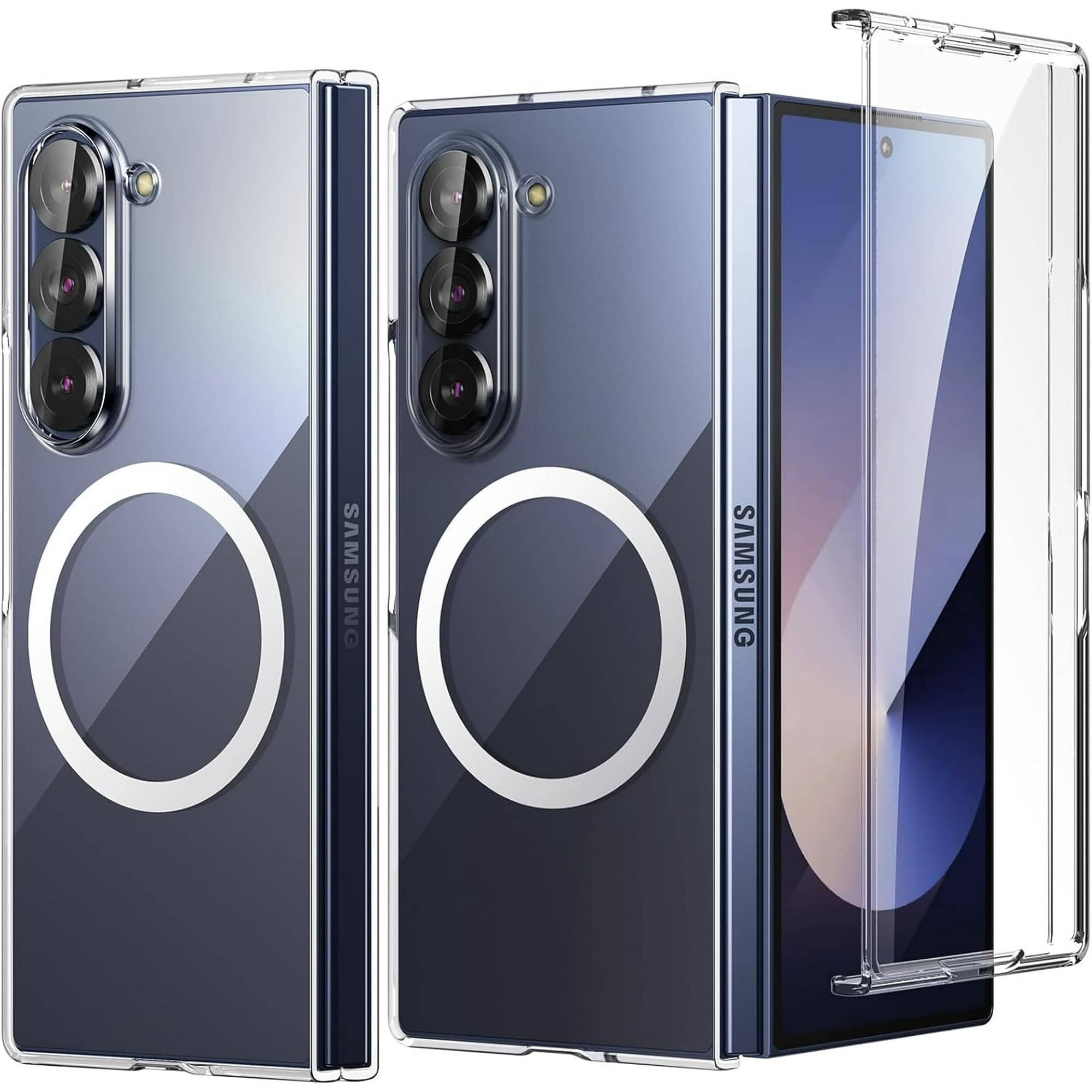 Entronix - Magnetic Hard Back Case for Samsung Galaxy Z Fold 7 - Slim and Design - Clear