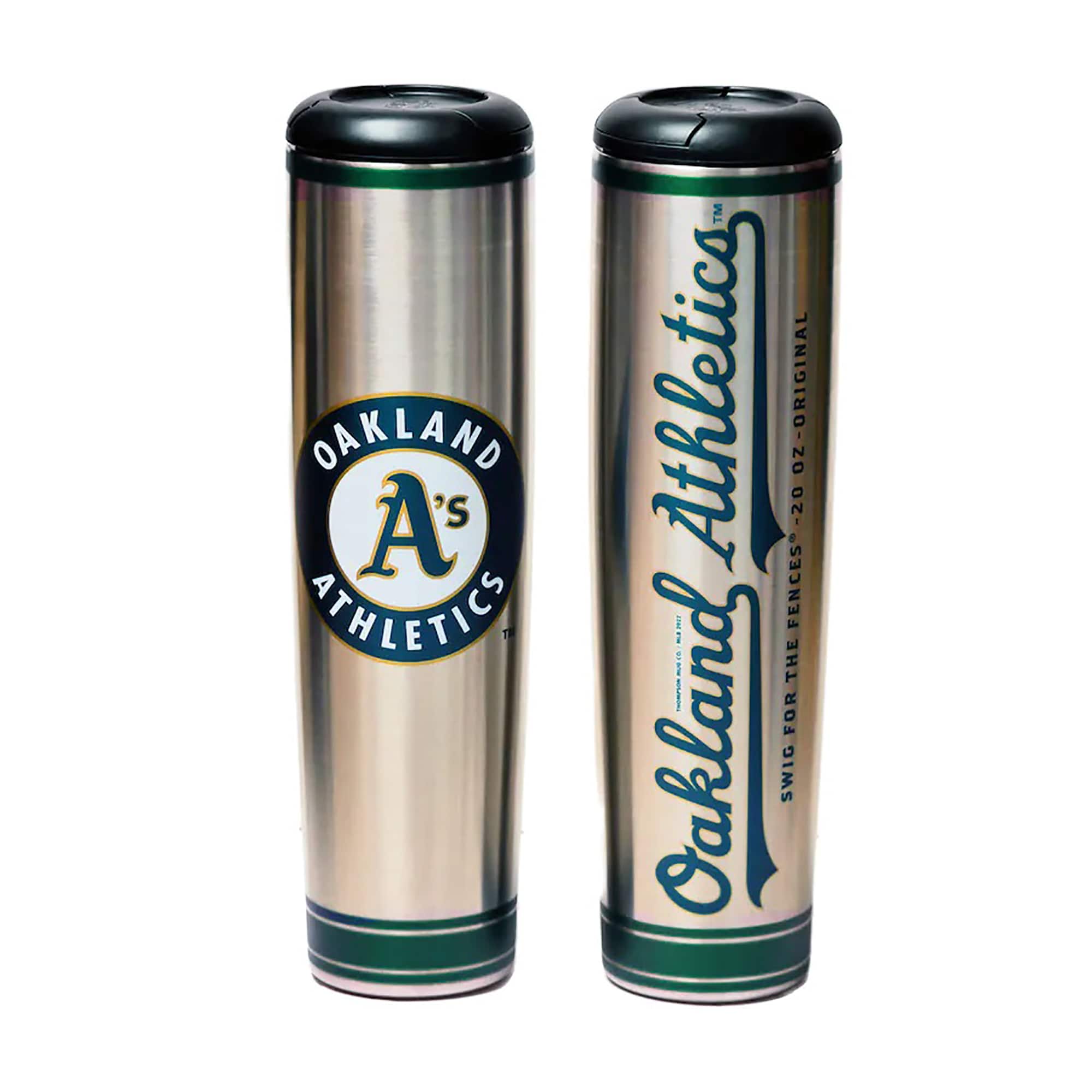 Dugout Mugs - Oakland Athletics 20oz. Metal Bat Tumbler - Multicolor