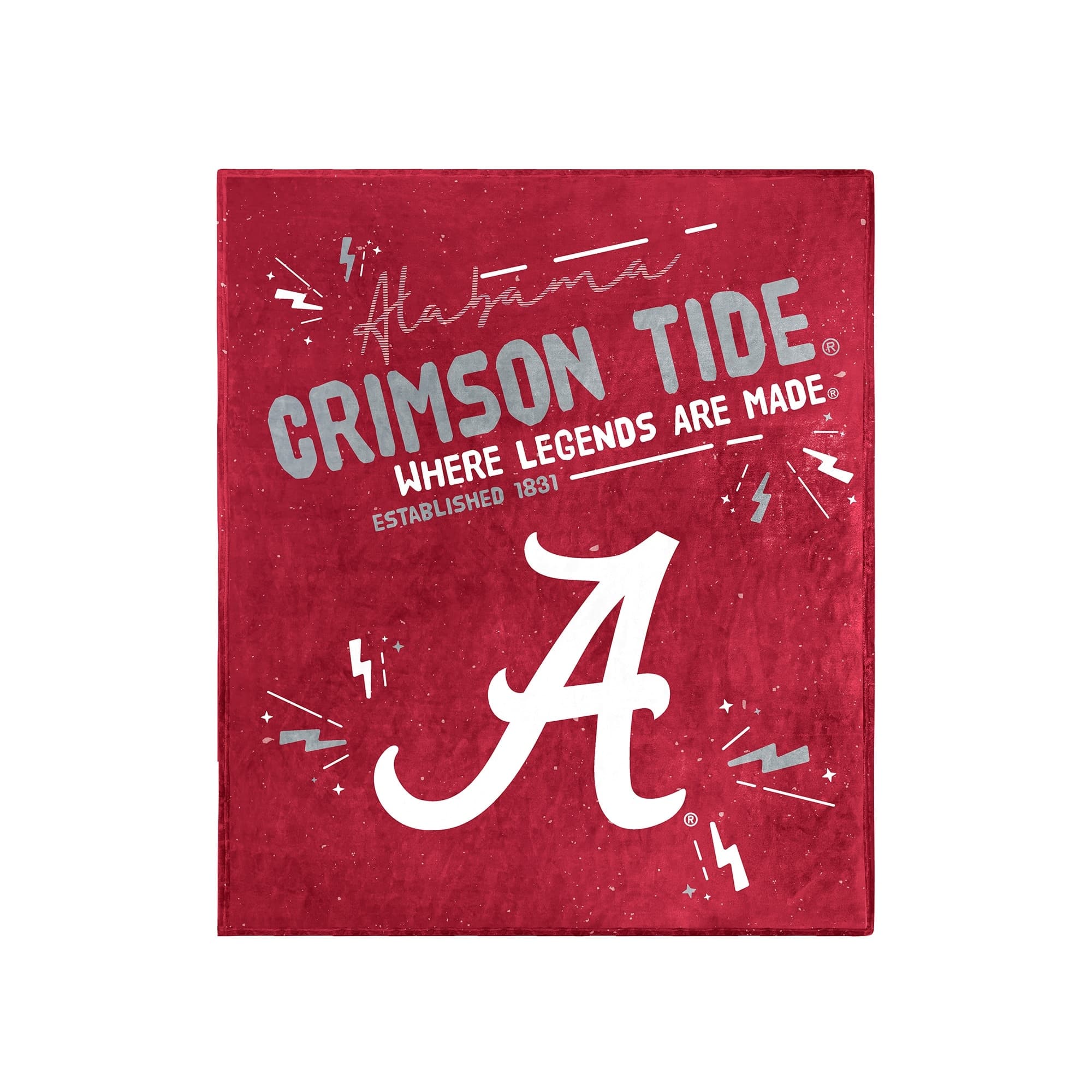 Logo Brands - Alabama Crimson Tide 60" x 70" Plush Throw Blanket - Cardinal