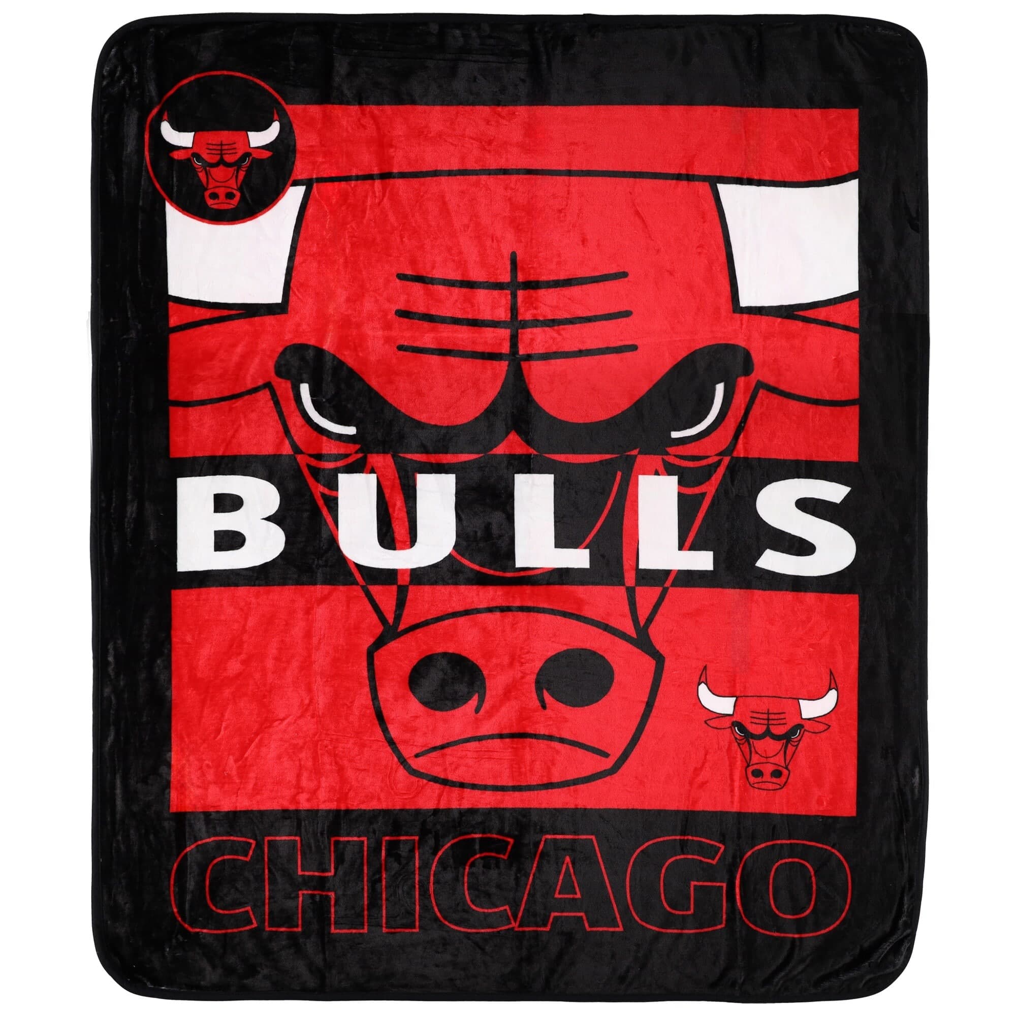 Logo Brands - Chicago Bulls 50'' x 60'' Raschel Blanket - Multicolor
