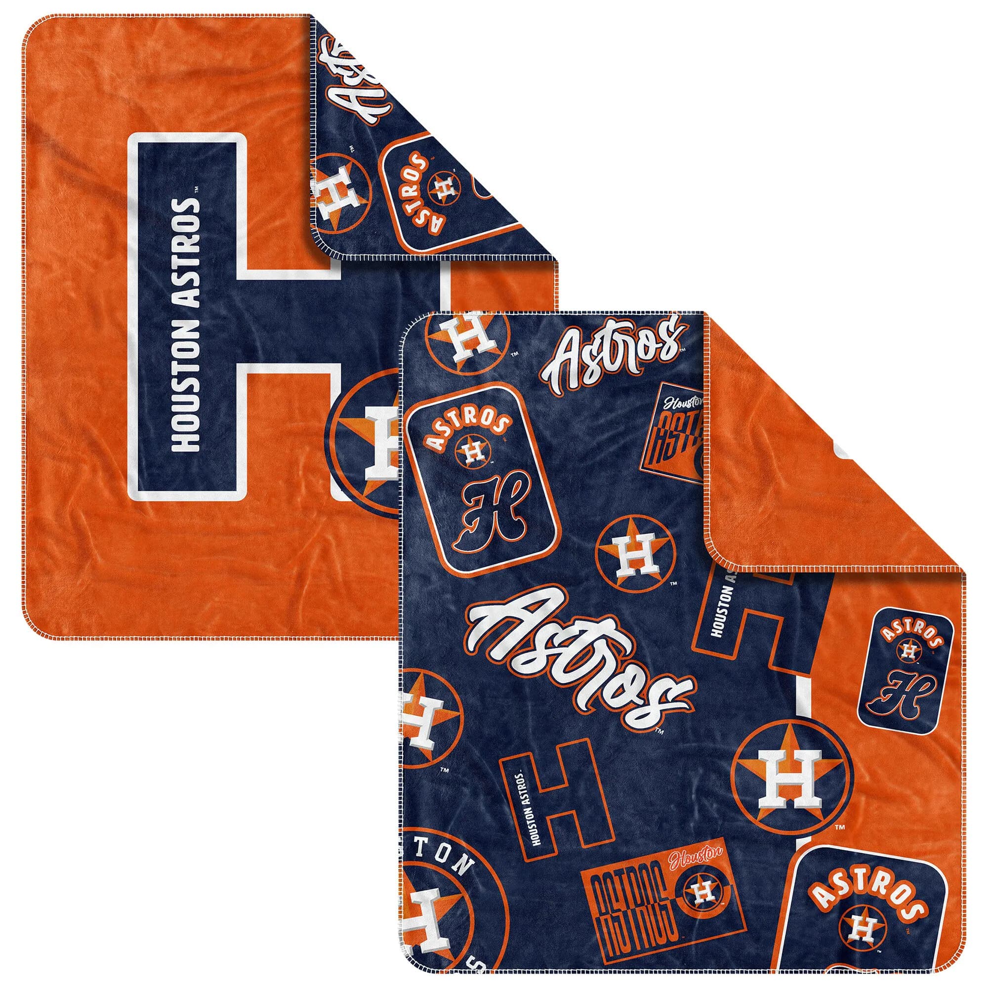 Logo Brands - Houston Astros 50" x 60" Dream Weave Throw Blanket - Navy