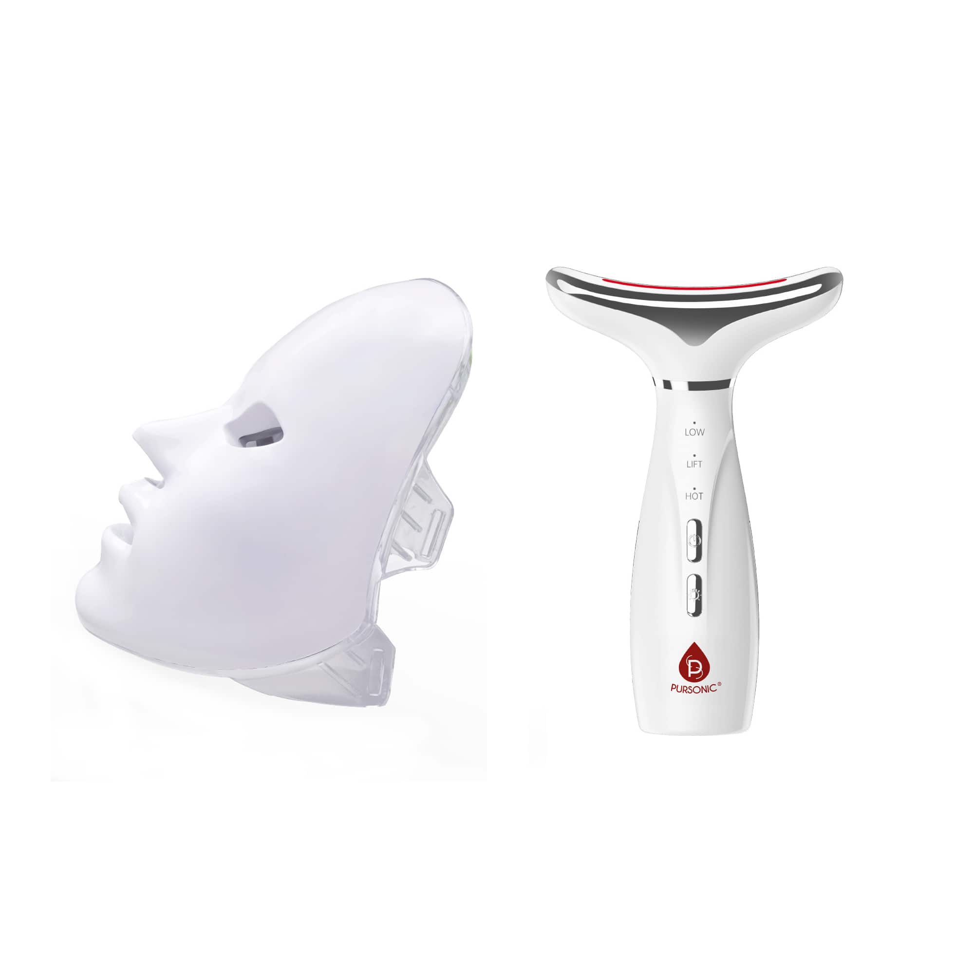 Pursonic - 7-in-1 Facial Therapy Device & LED Light Therapy Mask Bundle
