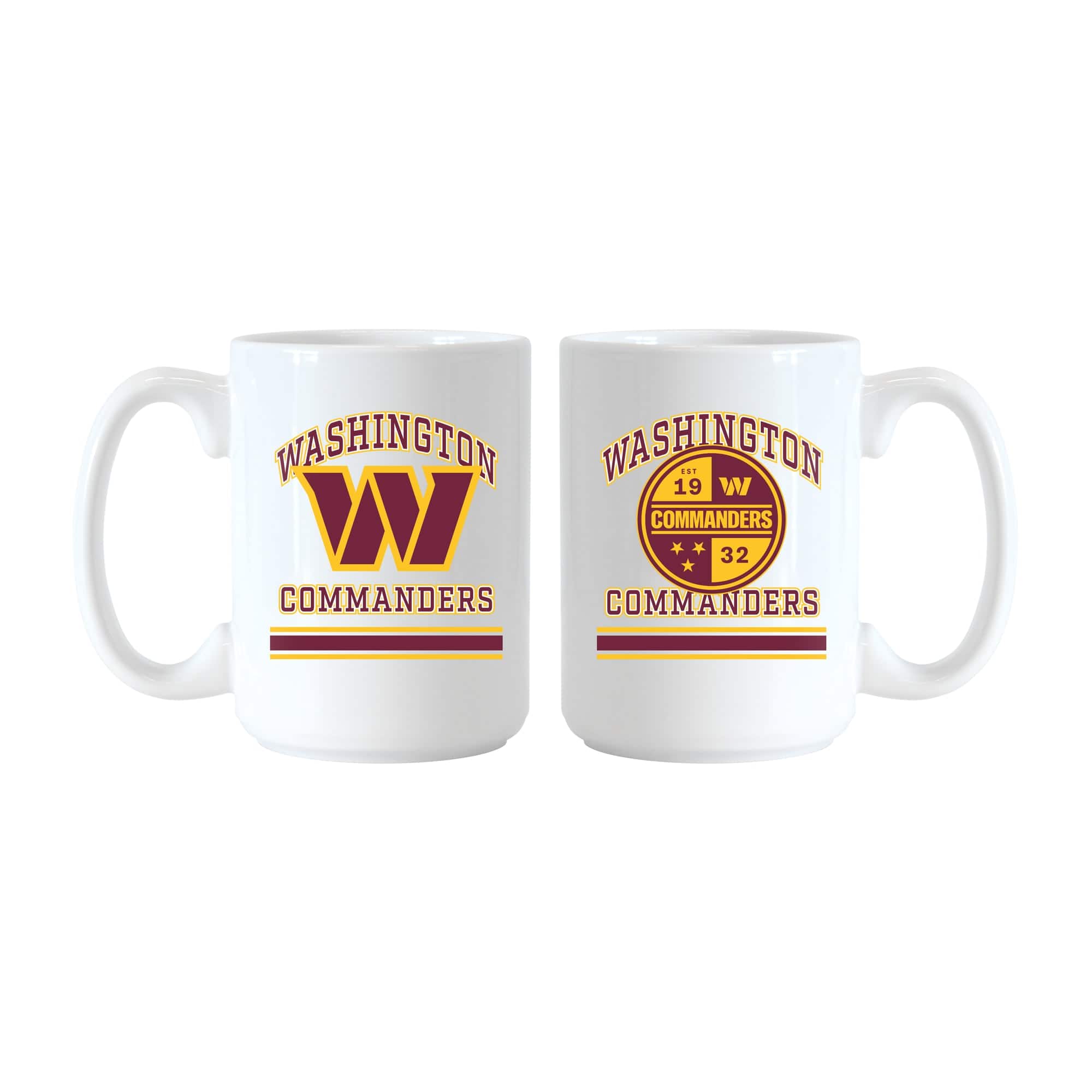 Logo Brands - Washington Commanders 15oz. Current & Throwback Mug Set - Multicolor