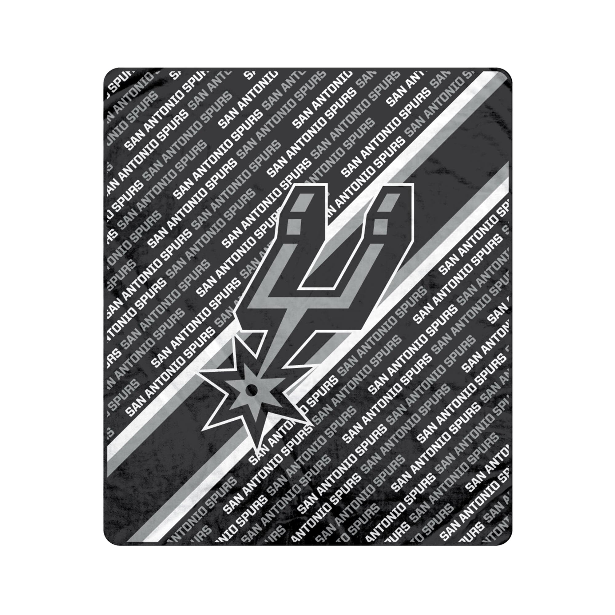 Pegasus - San Antonio Spurs 50" x 60" Diagonal Lined Wordmark Ultra Soft Blanket - Multicolor