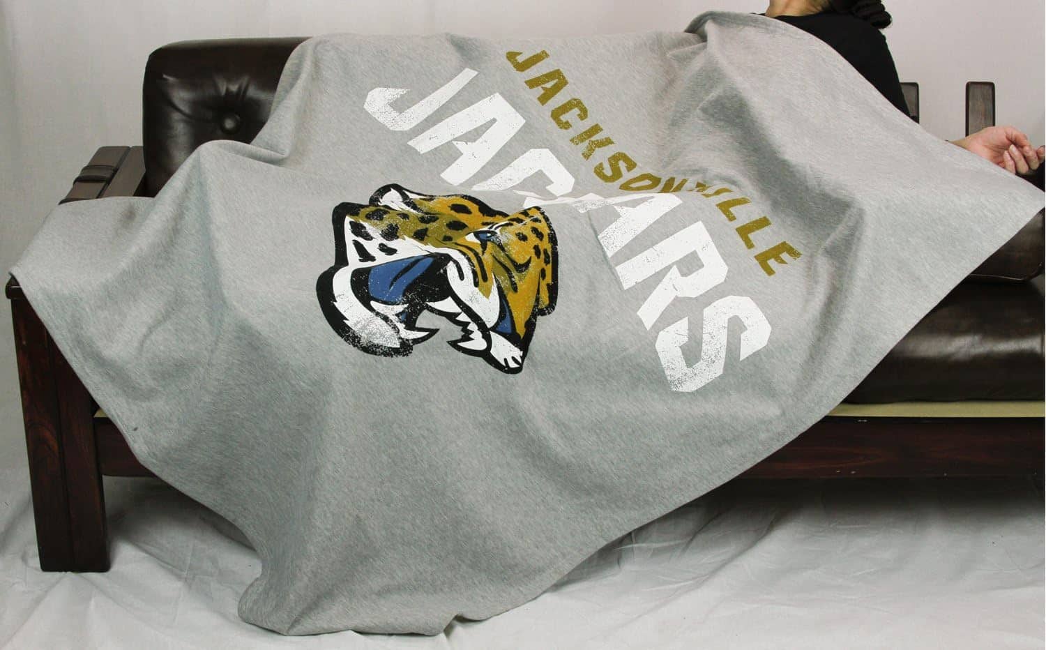 Northwest - Jacksonville Football Jaguars - Distressed Look - Sweatshirt Material Blanket Throw - Multi