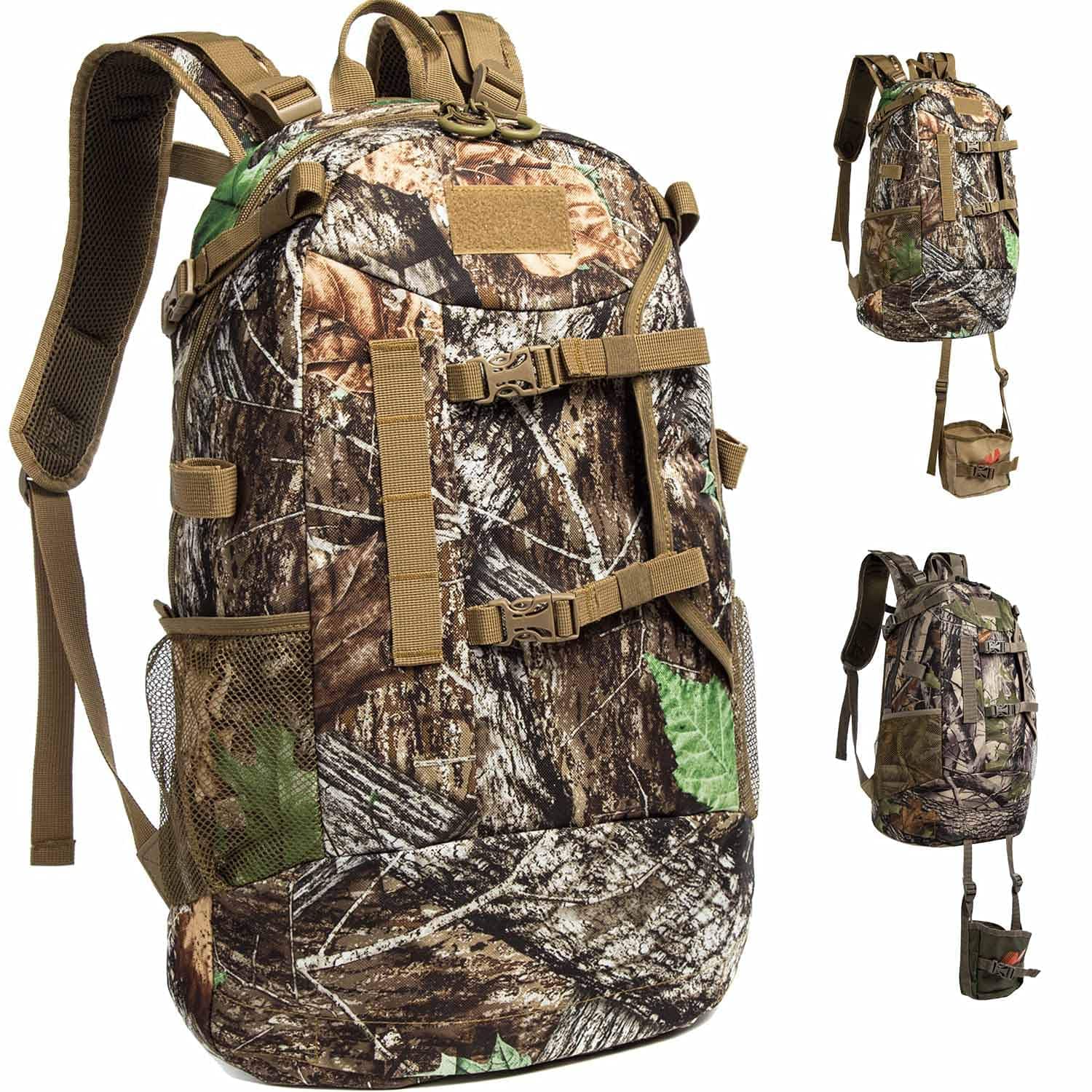 Stamp n Camp - Backpack Durable Pack With Bow And Carry System For Camping Hiking. (camo-green) - Camo-khaki