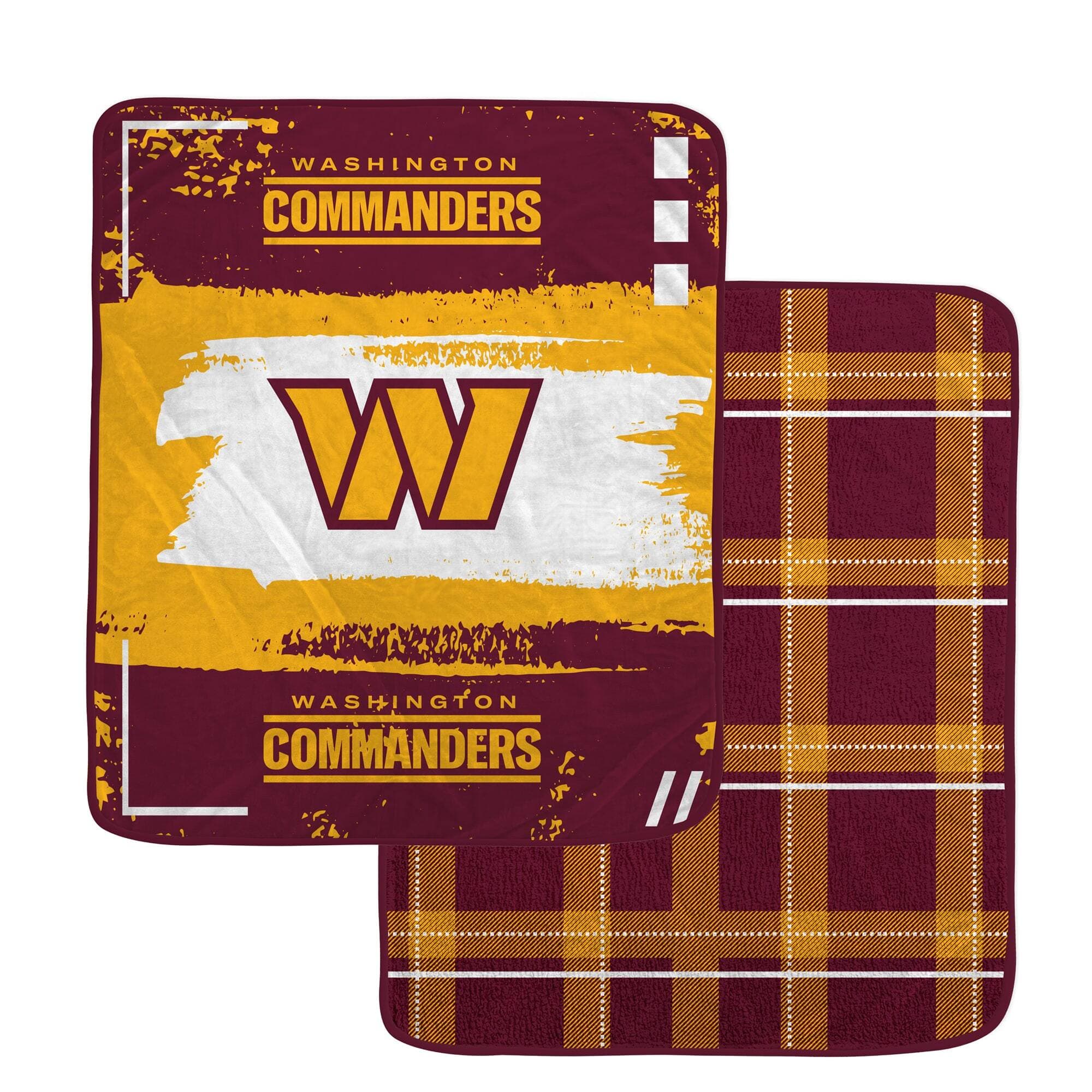 Pegasus - Washington Commanders 60- x 70- Distressed Plaid Blanket - Multicolor