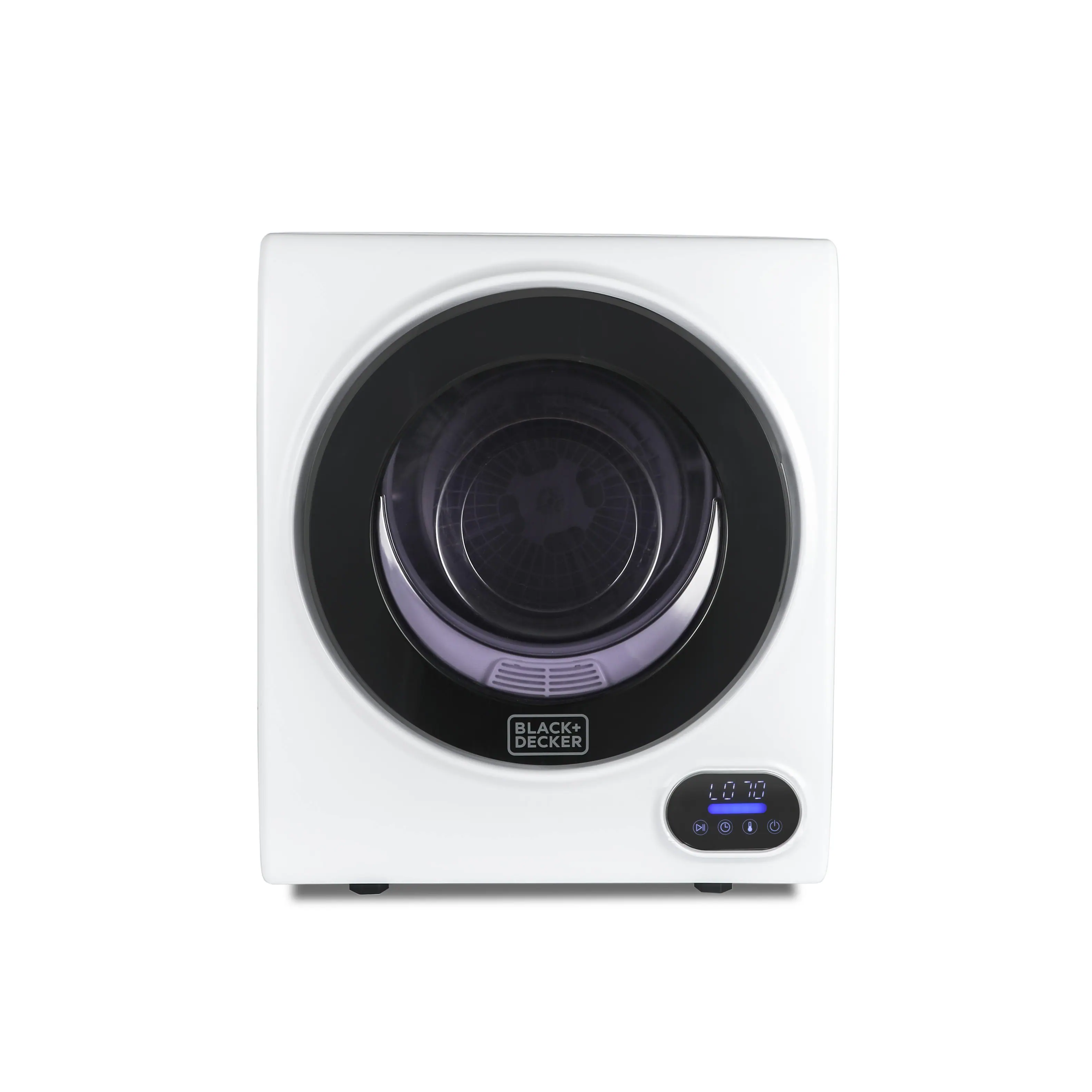 Black+Decker - 1.5 Cu.Ft. Stackable Smart Electric Dryer with Standard Wall Outlet - White