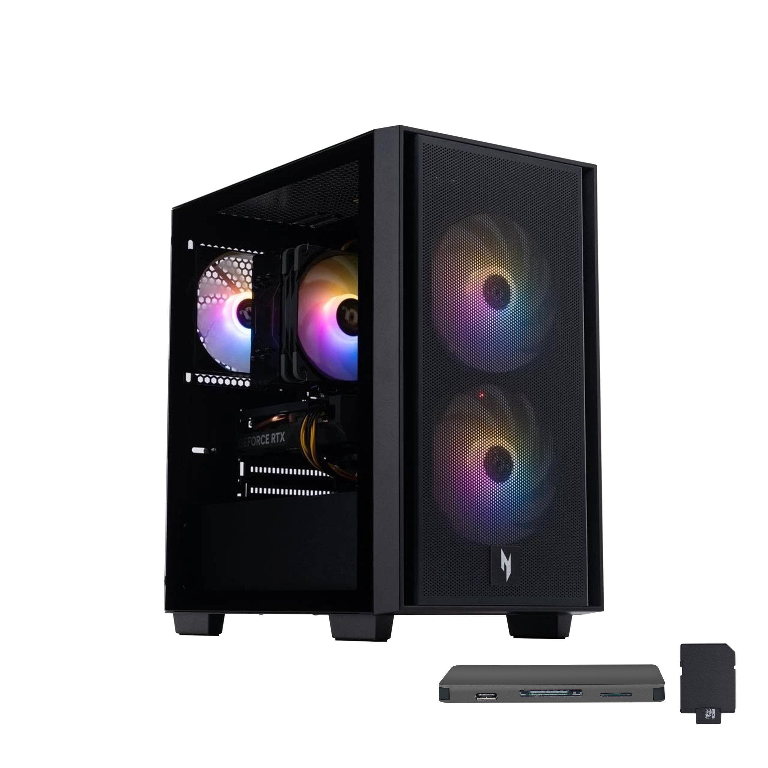 Acer - Nitro 60 Desktop,Intel Core i7-14700F,GeForce RTX 5060 Ti,64GB,4TB SSD+1TB Docking Station,Win 11 Home - Black