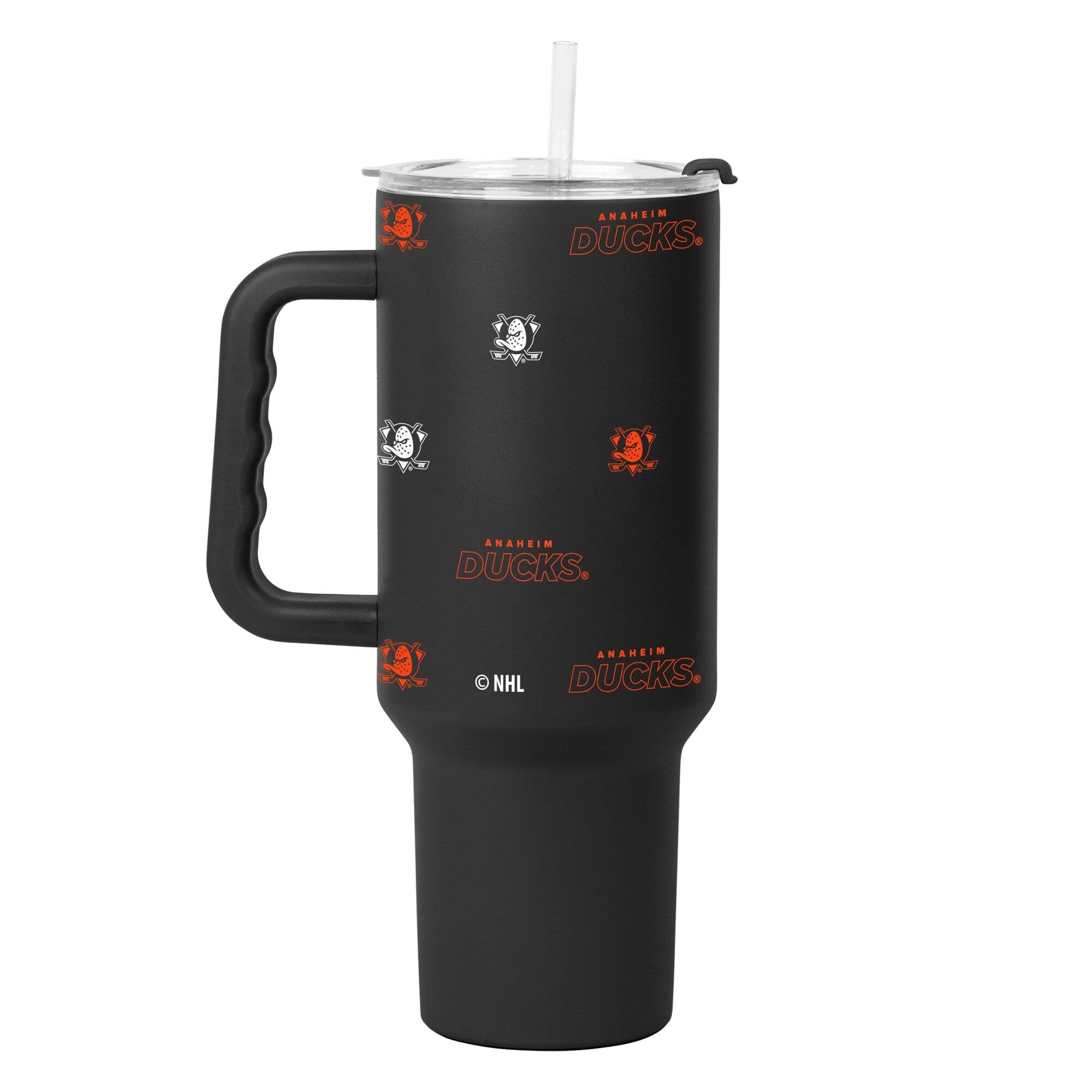 Logo Brands - Anaheim Ducks 40oz. Step and Repeat Powder Coat Tumbler - Black