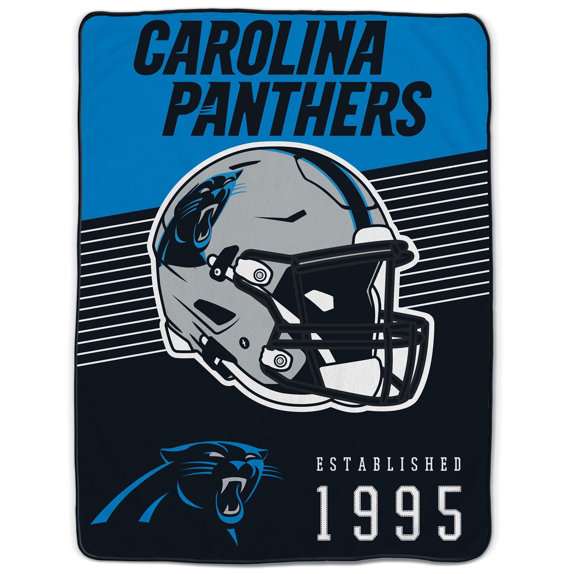 Pegasus - Carolina Panthers 60" x 80" Helmet Stripes Royal Plush Blanket - Multicolor