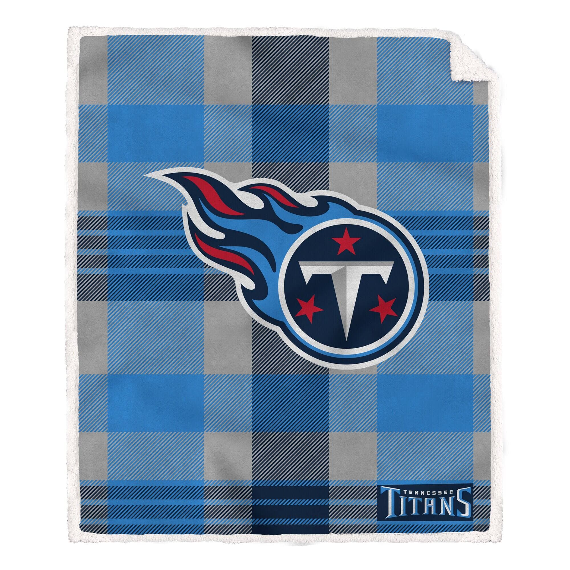 Pegasus - Tennessee Titans 60- x 70- Plaid Steel Ultra Cozy Sherpa Blanket - Multicolor