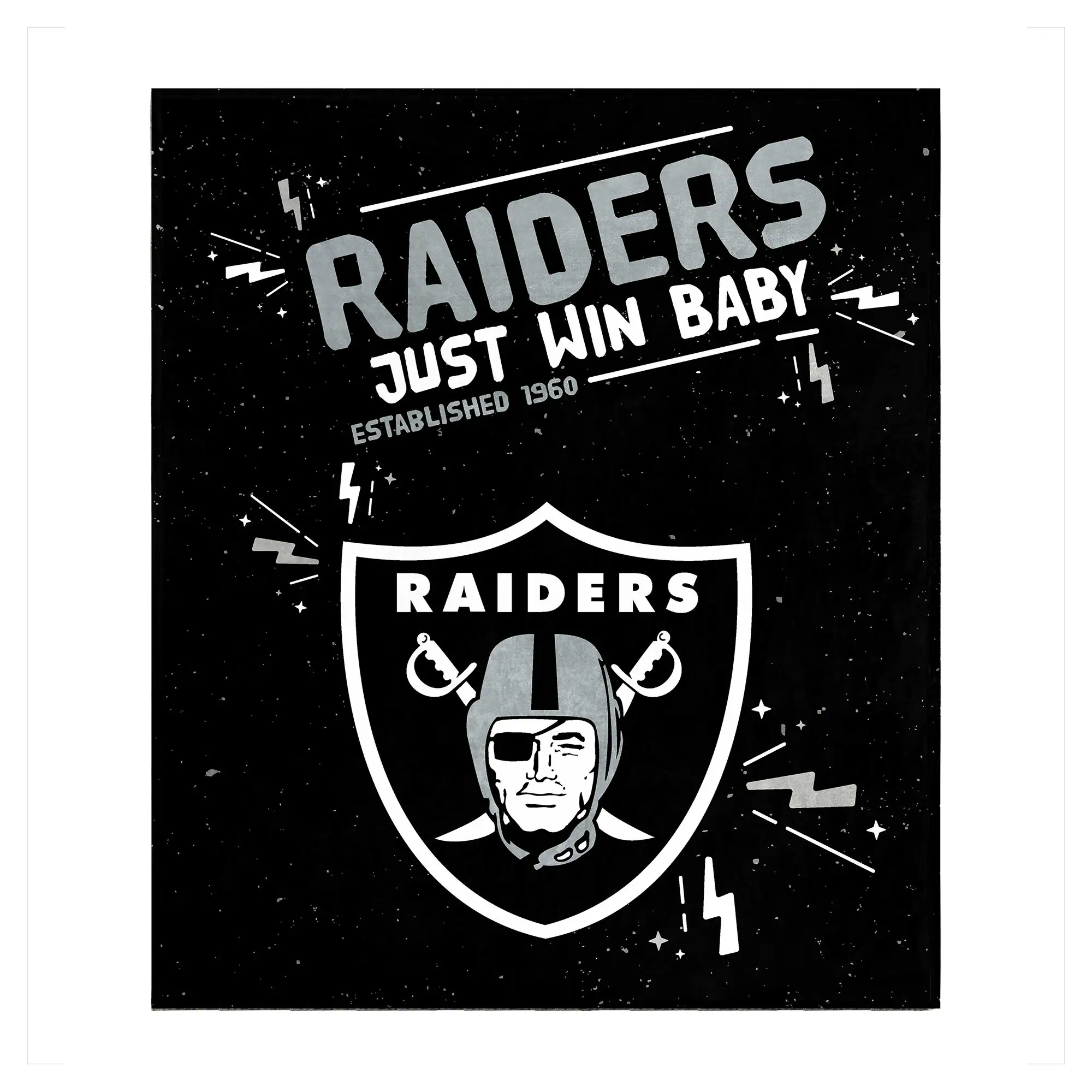 Logo Brands - Las Vegas Raiders 60" x 70" Plush Throw Blanket - Multicolor