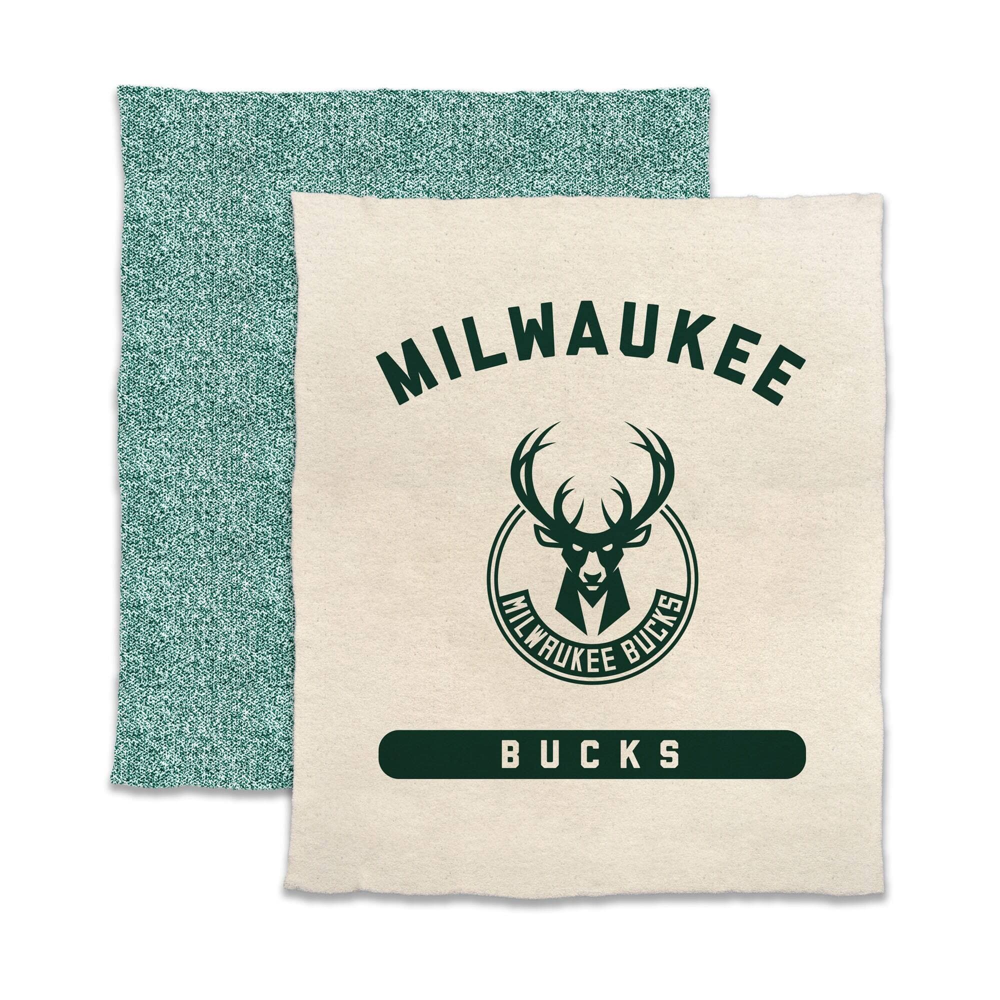 Logo Brands - Milwaukee Bucks 50- x 60- Luxe Dreams Throw Blanket - Oatmeal
