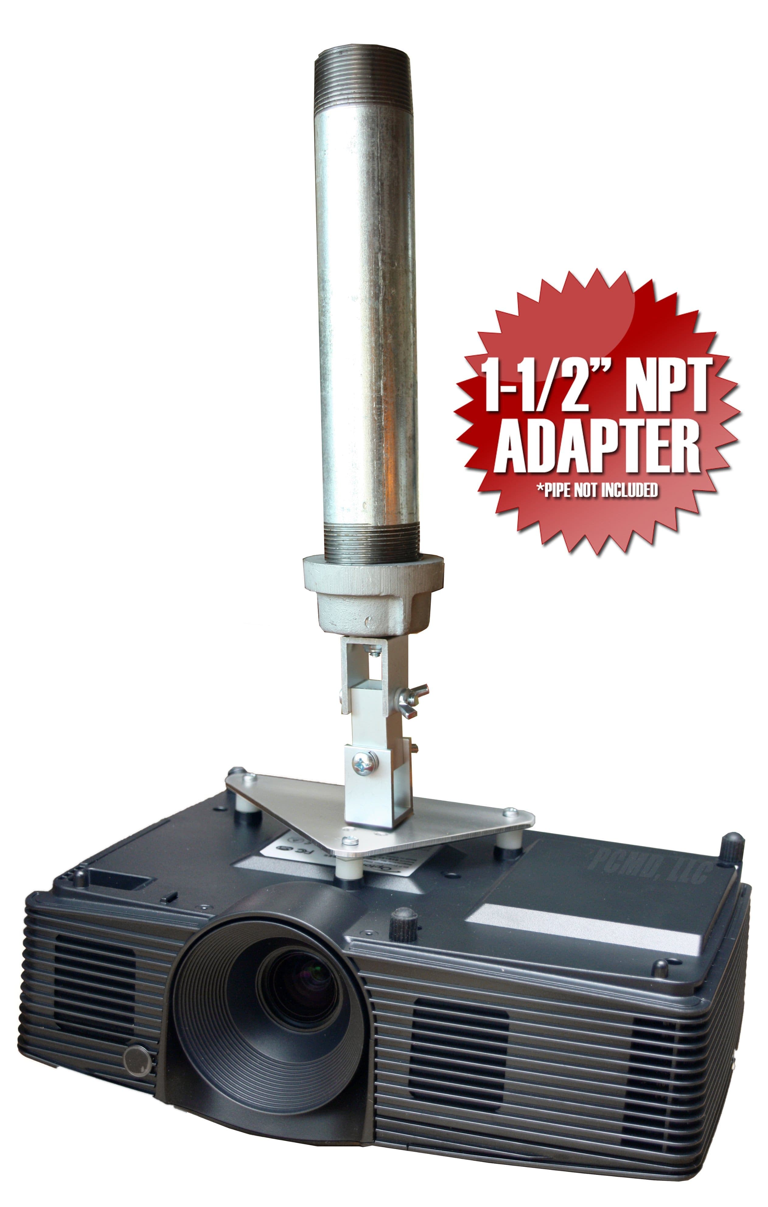 PCMD, LLC - Projector Ceiling Mount Compatible with Panasonic PT-VMW51 VMW61 VMZ41 VMZ60BU VMZ60U with NPT Adapter - Aluminum