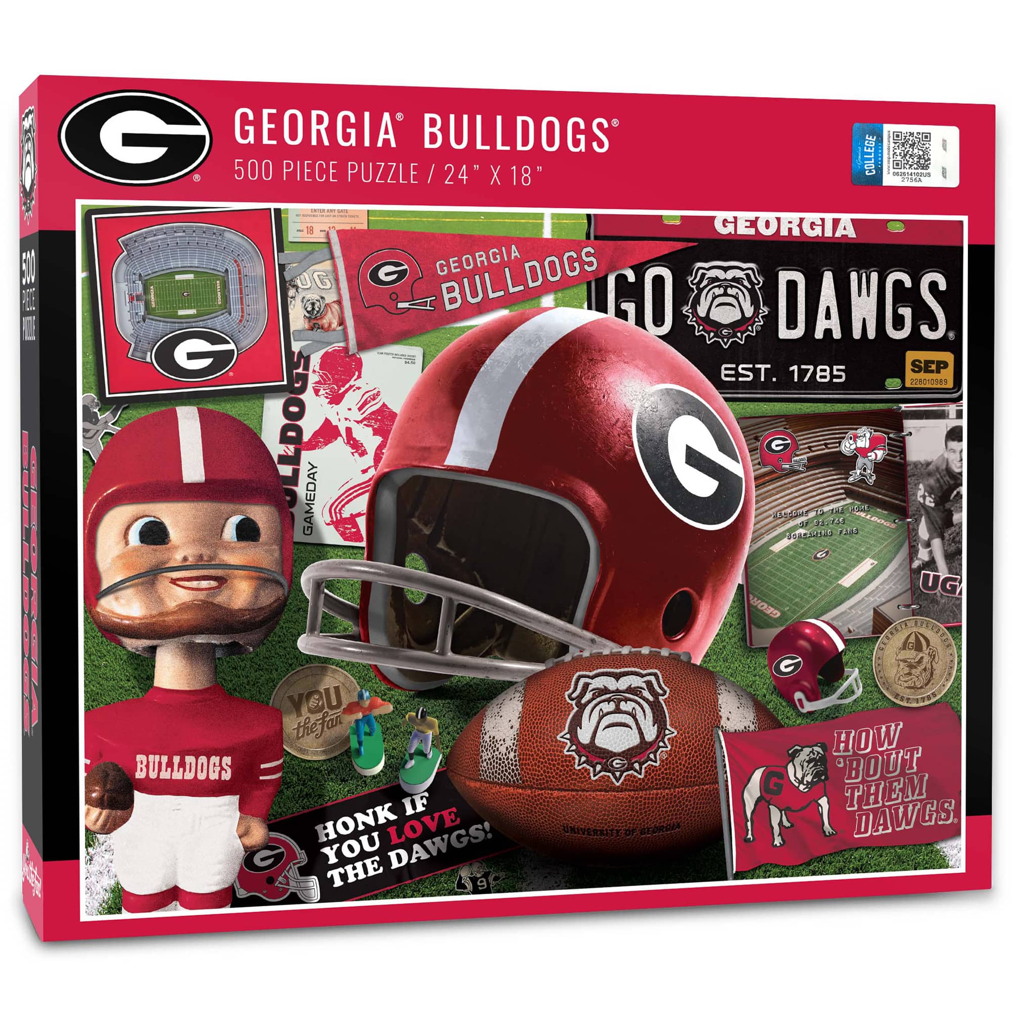 YouTheFan - Georgia Bulldogs 500-Piece Retro Series Puzzle - Multicolor