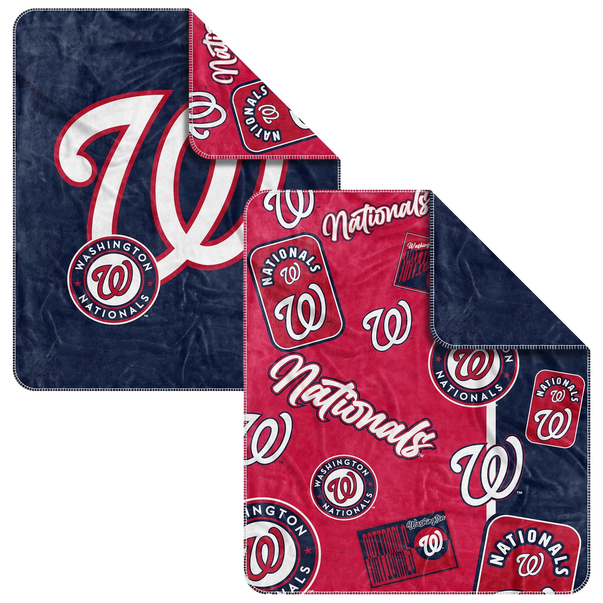 Logo Brands - Washington Nationals 50" x 60" Dream Weave Throw Blanket - Red