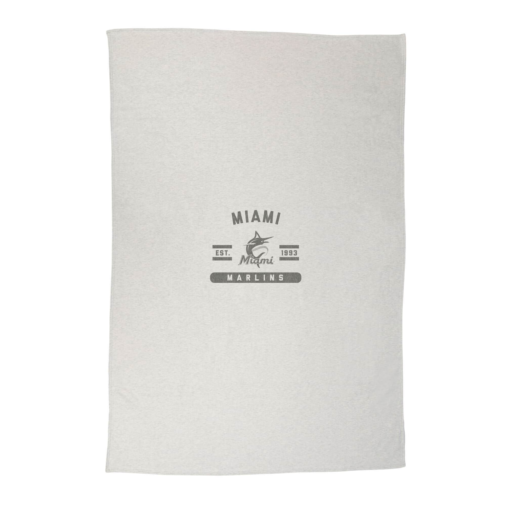 Logo Brands - Miami Marlins 54'' x 84'' Sweatshirt Blanket - Multicolor