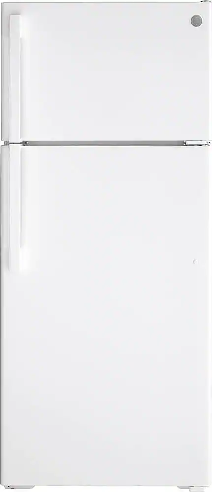 GE - 17.5 Cu. Ft. Top-Freezer Refrigerator with LED Interior Lighting - White