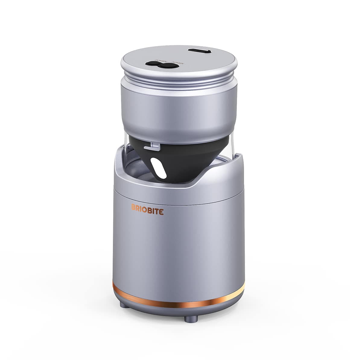 BRIOBITE - Portable USB-C Rechargeable Ice Cream Maker-Electric Machine for Gelato,Milkshakes&Sorbet,1-2 Servings,Easy to Clean - Silver