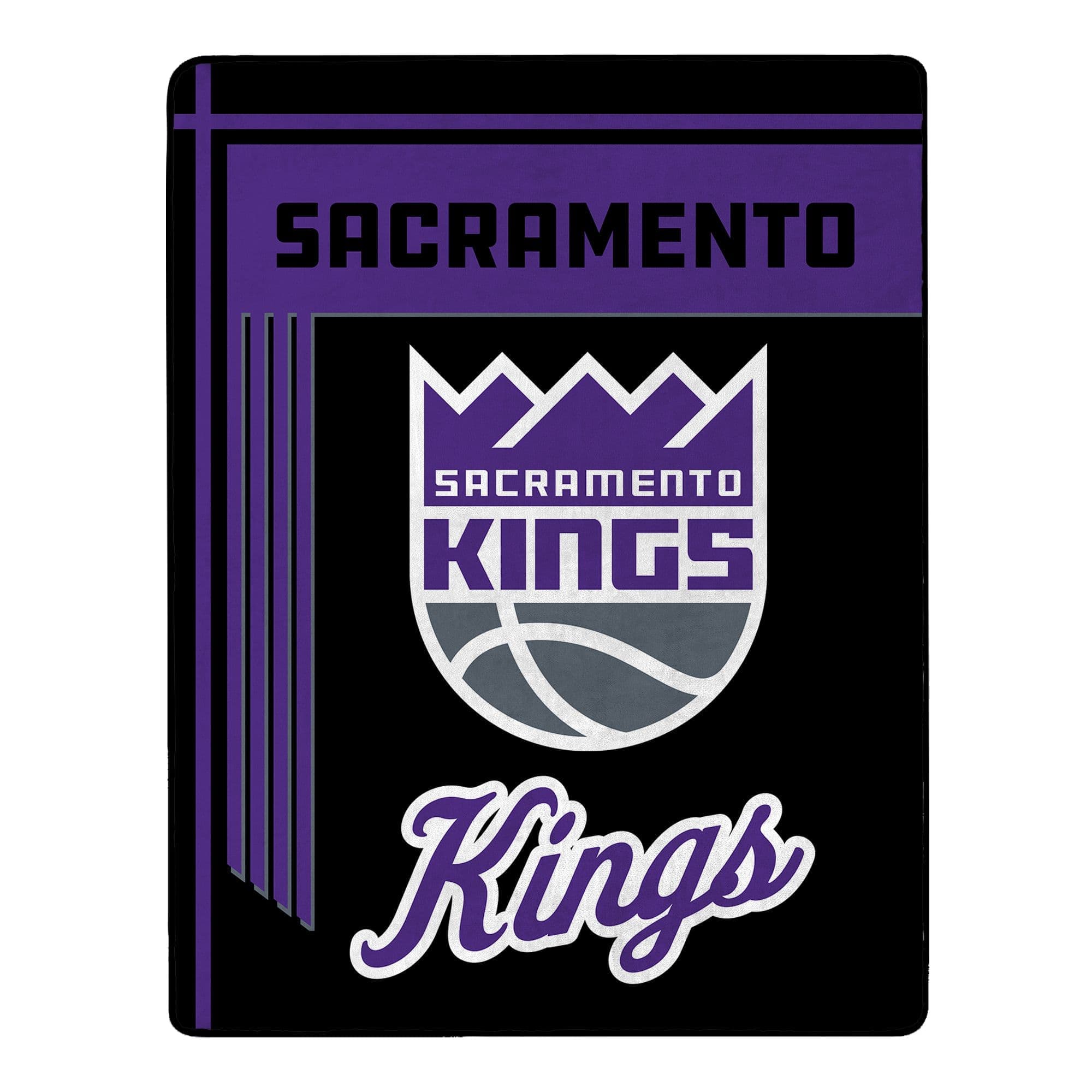 Sweet Home Collection - NBA Sacramento Kings 46" x 60" Microfiber Plush Throw Blanket - Black