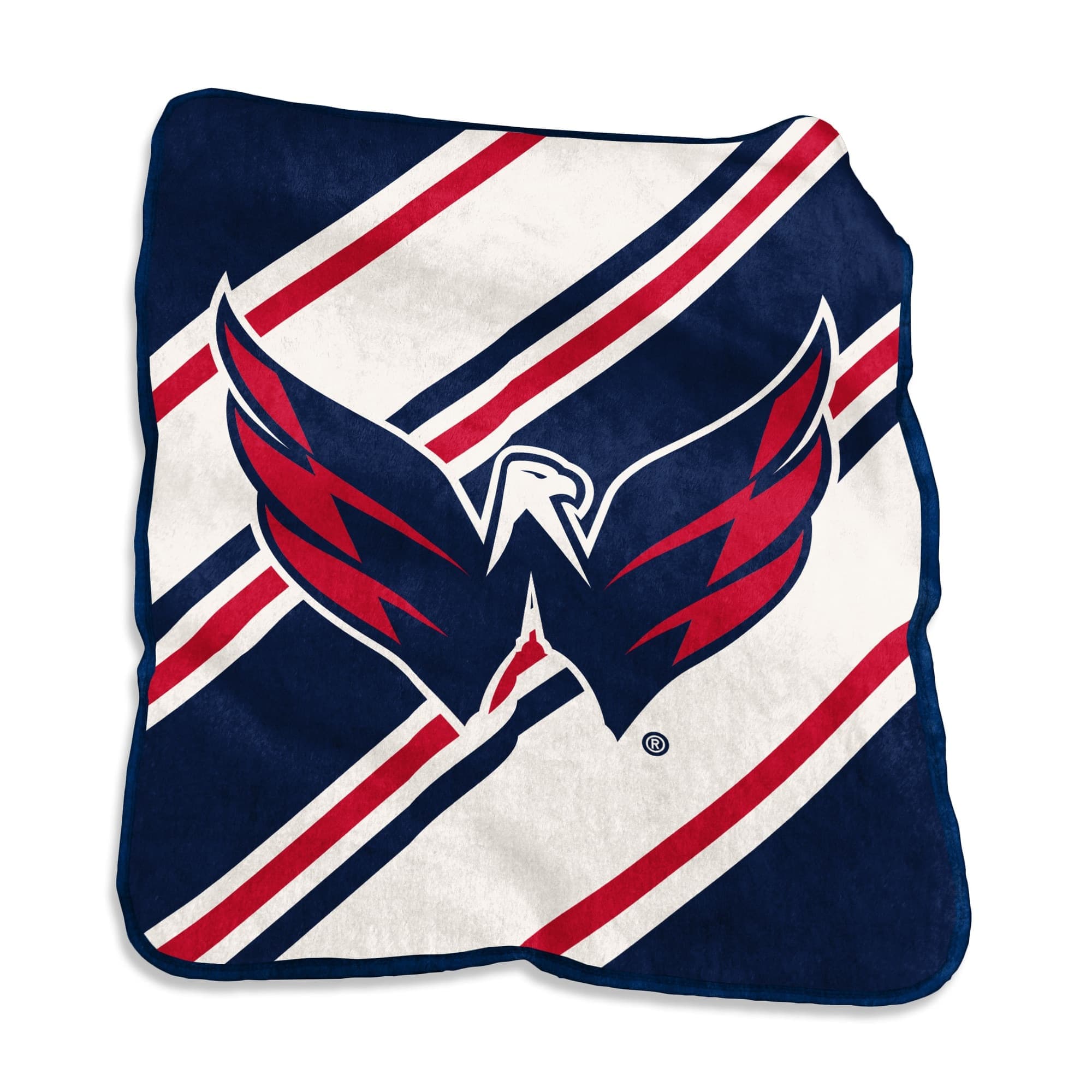 Logo Brands - Washington Capitals 50" x 60" Raschel Stripe Throw Blanket - Multicolor