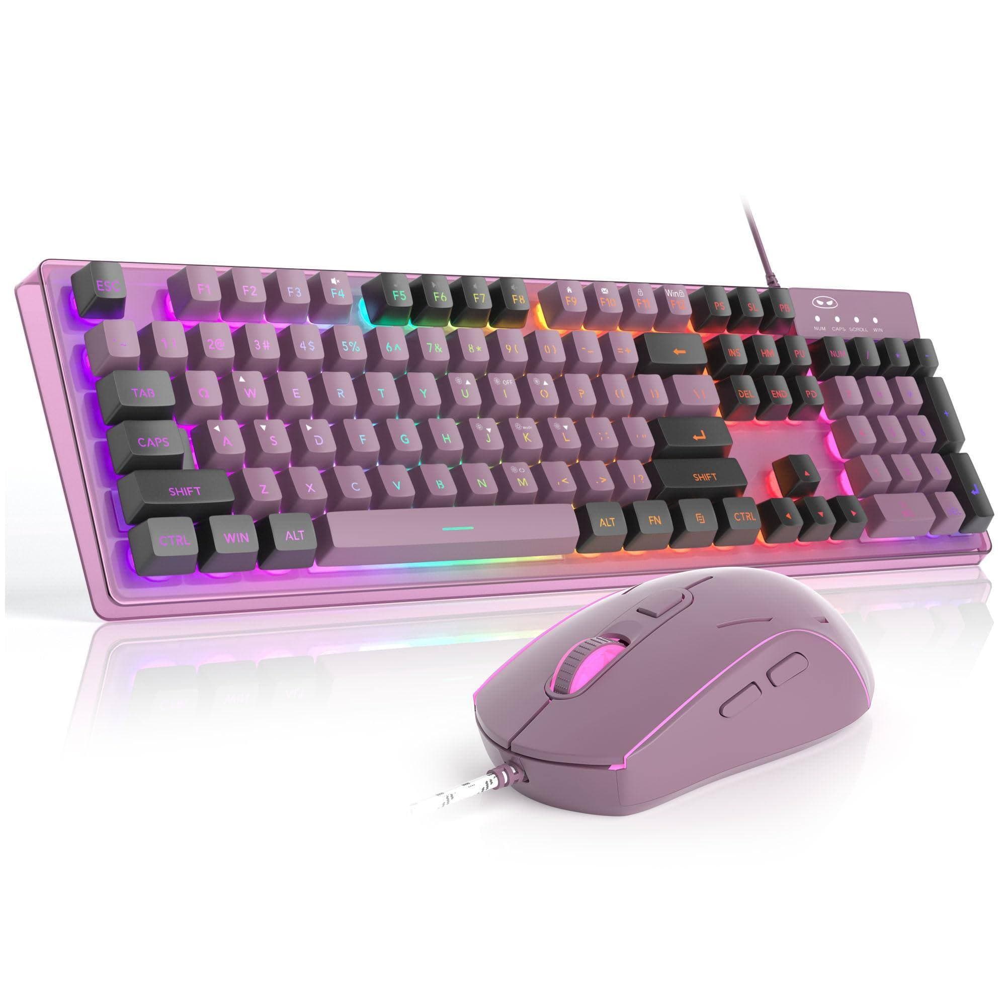 Cozy Serene - Gaming And Mouse Combo K1 Rgb Led Backlit Wired With 104 Key Computer Pc For Pc/laptop Full Size Keyboard Plug and - K1 blackcurrant