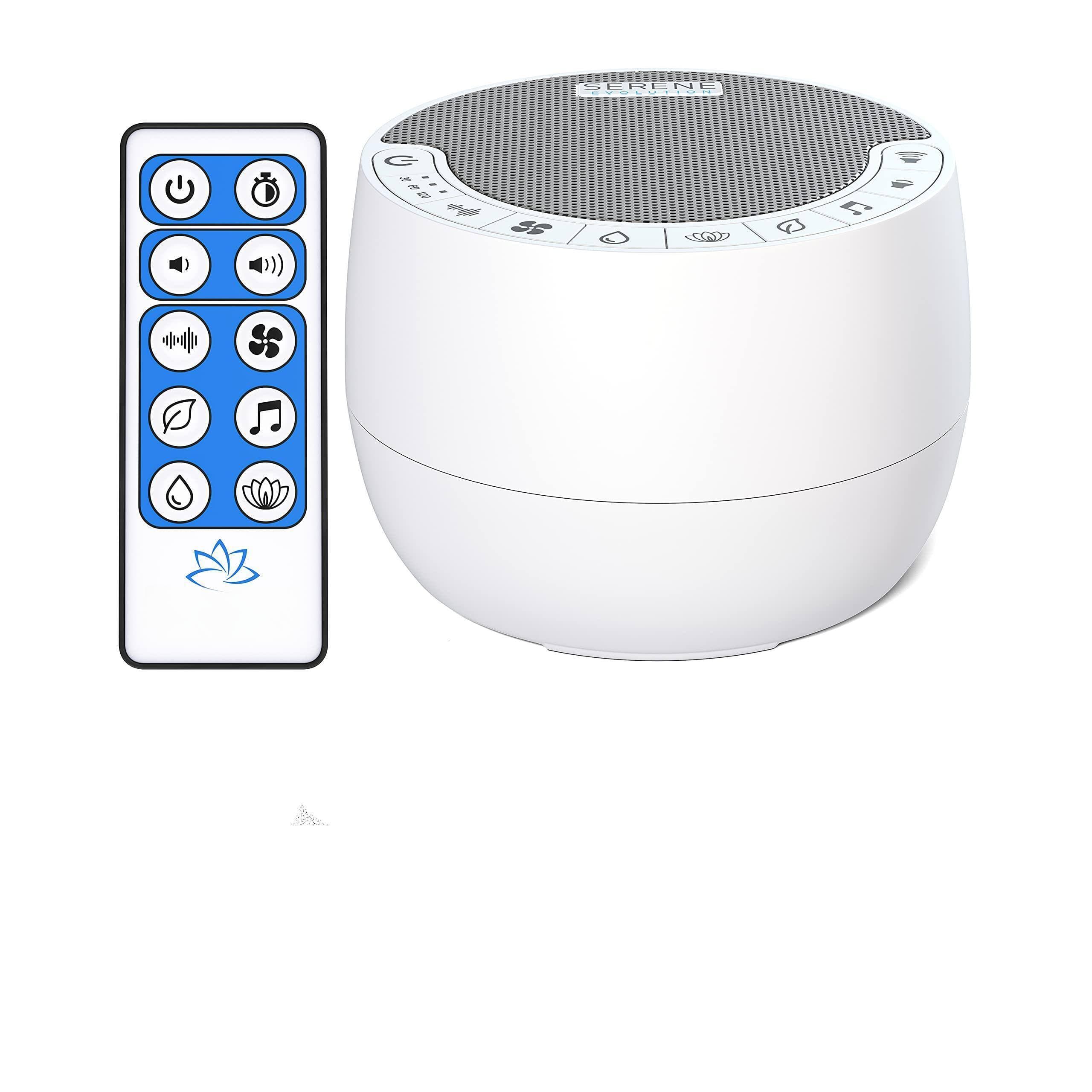 Cozy Serene - White Noise Machine Sounds Sound Adults Cancelling Sleep Music Remote Control Ideal Office Black White Noise Machine - 70 Sounds - White