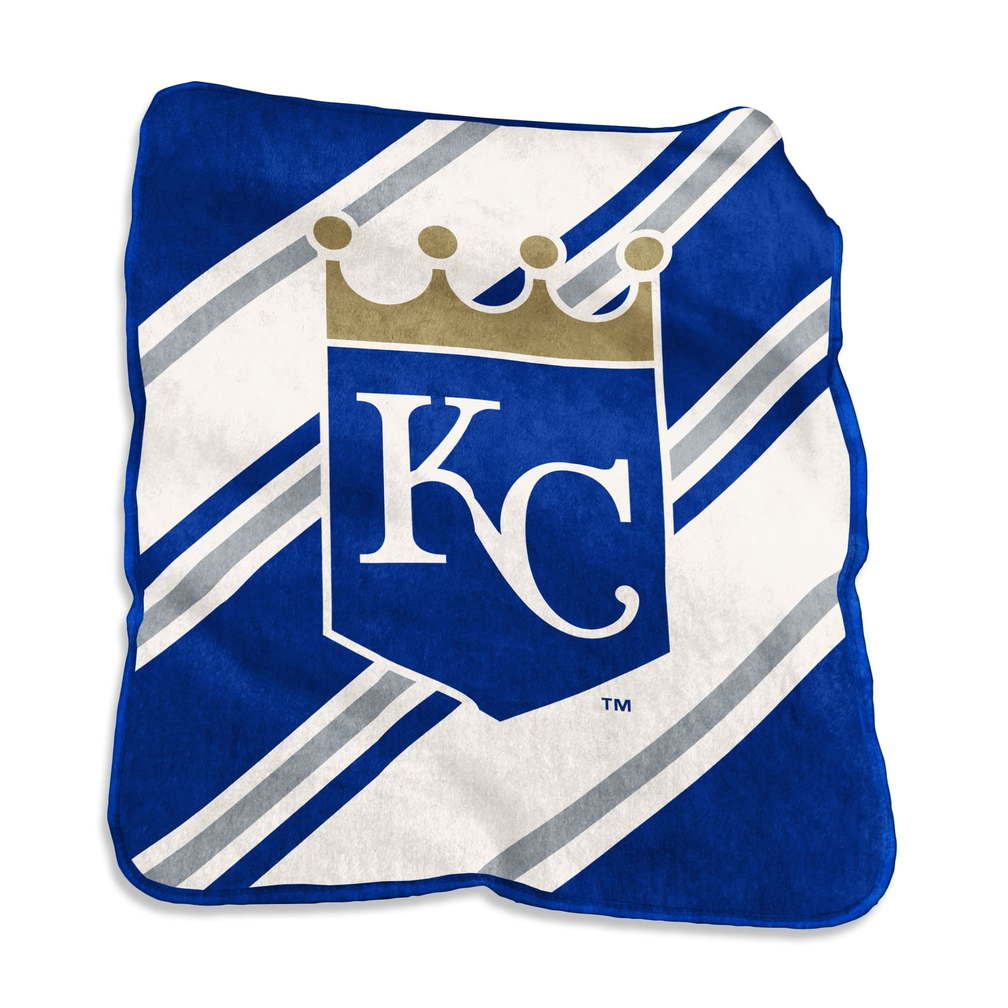 Logo Brands - Kansas City Royals 50" x 60" Raschel Stripe Throw Blanket - Multicolor