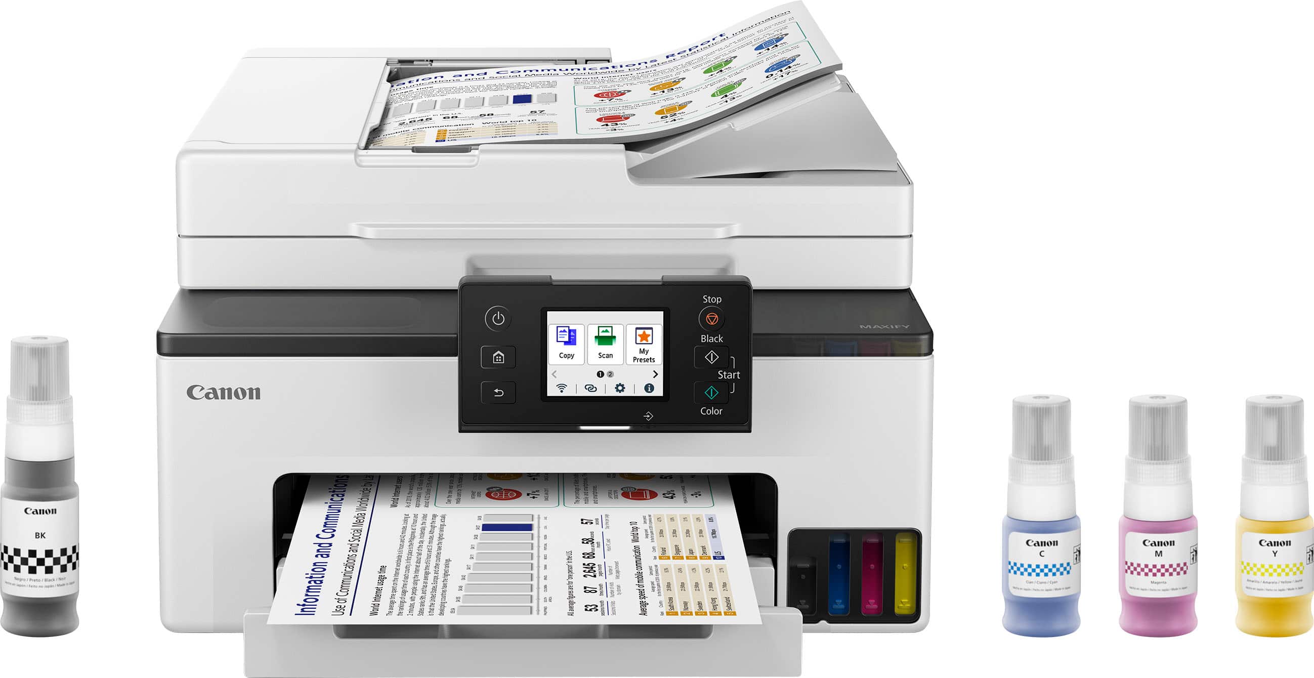 Canon - MAXIFY GX2020 MegaTank Wireless All-In-One SuperTank Inkjet Printer - White