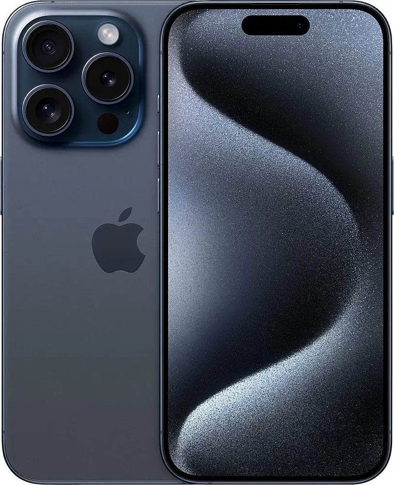 Apple - Pre-Owned Excellent iPhone 15 Pro 5G 128GB - Apple Intelligence - (Unlocked) - Blue Titanium