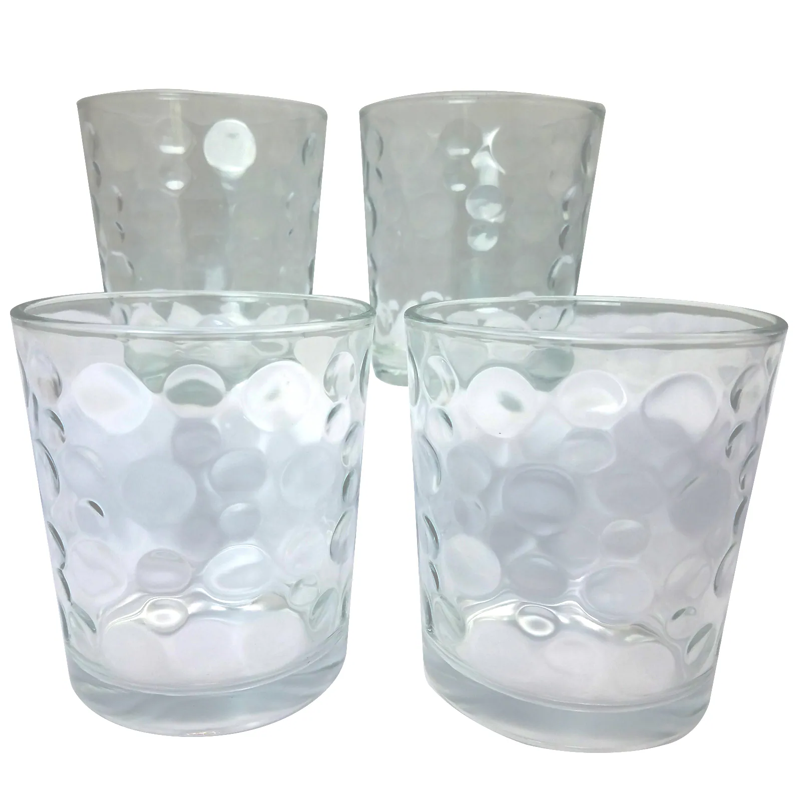 Gibson - Home Great Foundations 4 Piece 13 oz. Double Old Fashioned Glass Set, Bubbles Pattern - Assorted