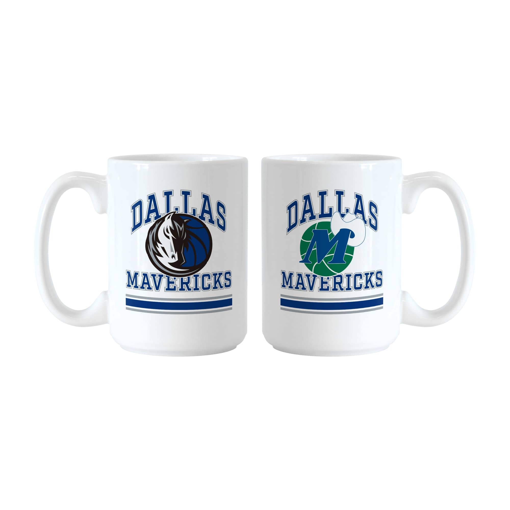 Logo Brands - Dallas Mavericks 15oz. Current & Throwback Mug Set - Multicolor