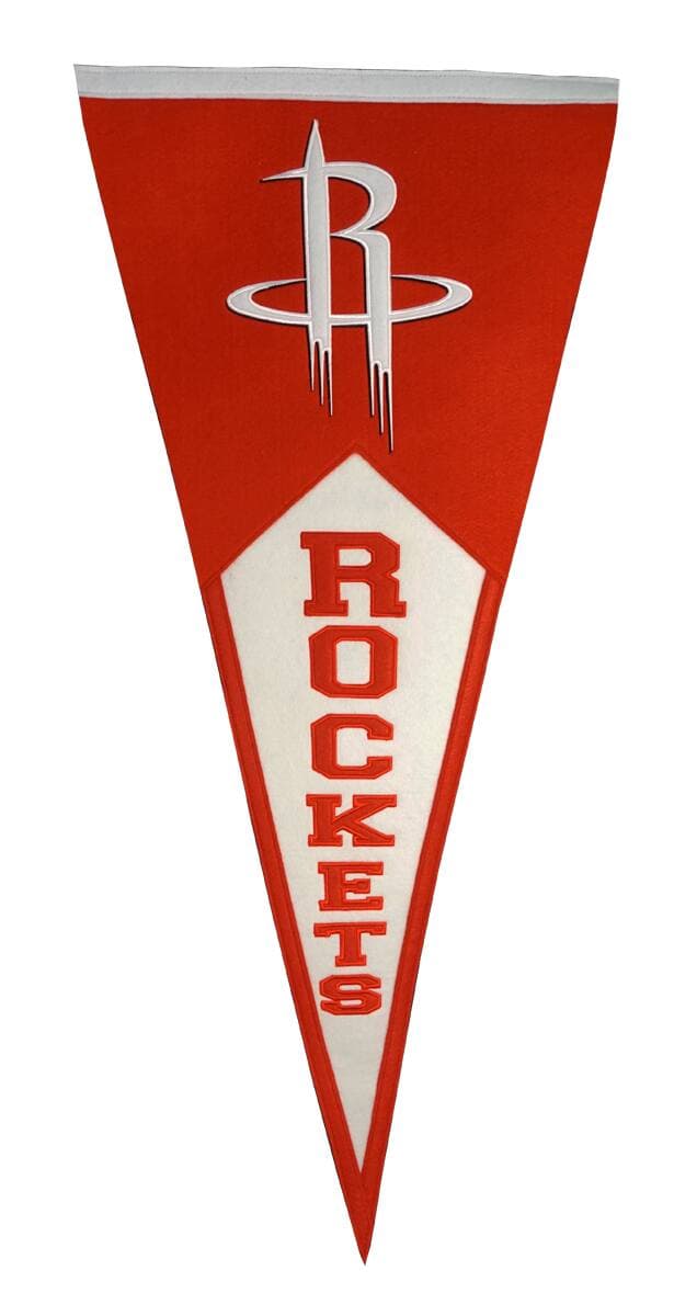 Winning Streak Sports - Houston Rockets Classic NBA Basketball Wool Team Pennant Oversized 40 inch long - Multi
