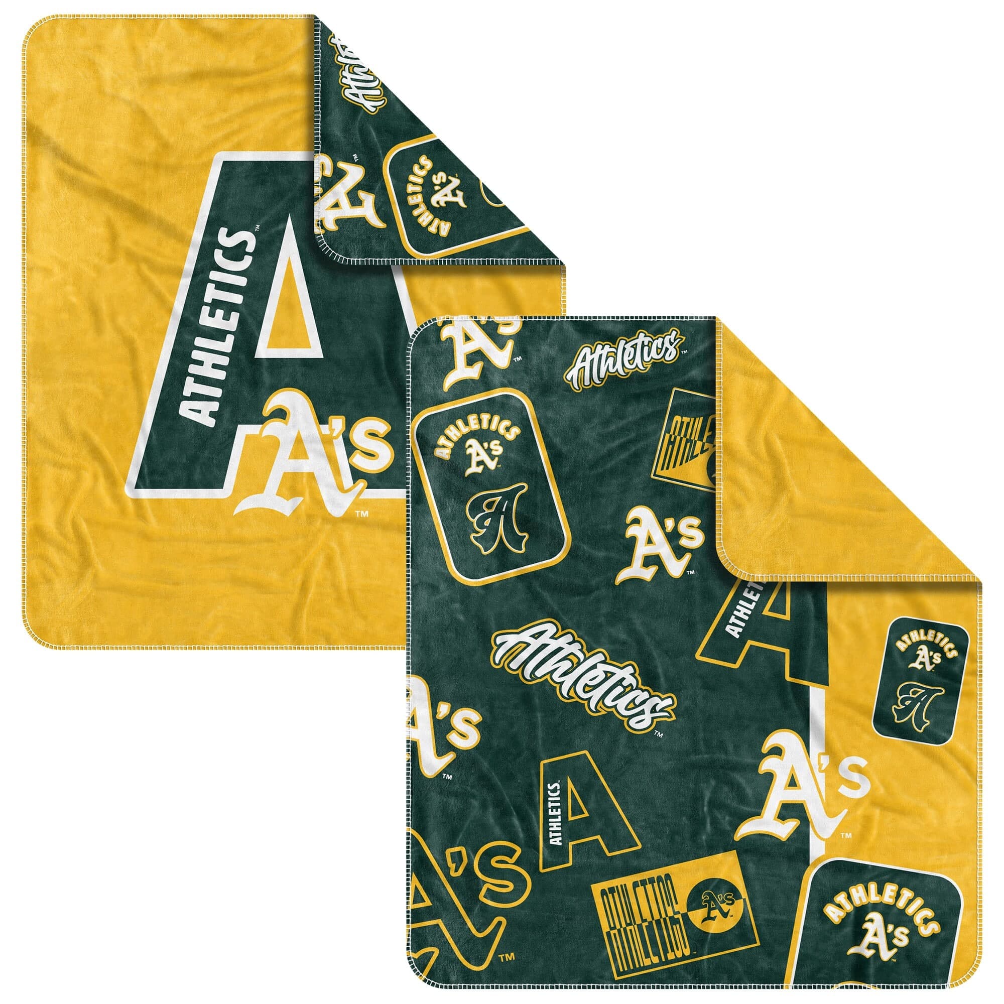 Logo Brands - Oakland Athletics 50" x 60" Dream Weave Throw Blanket - Hunter Green