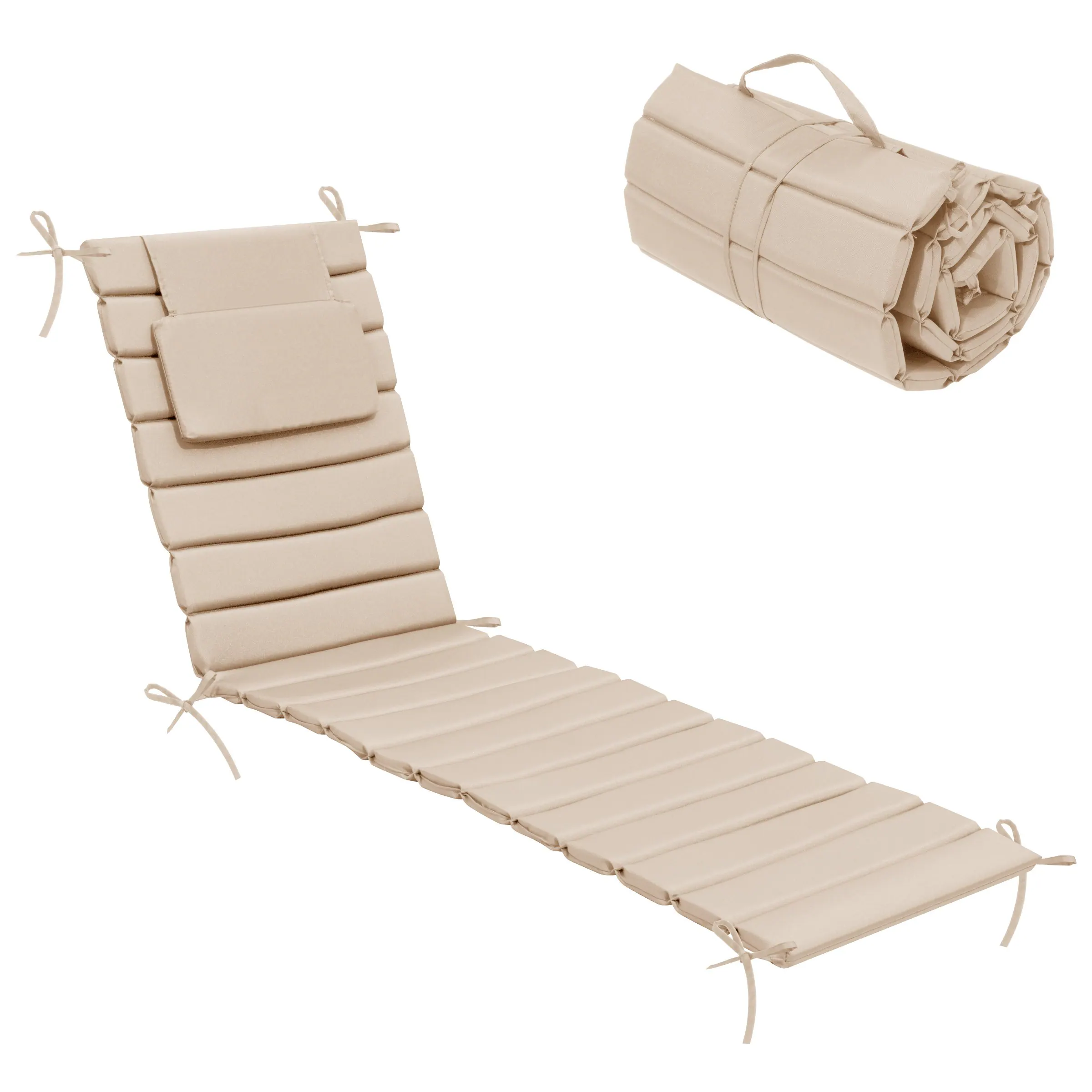 Crestlive Products - Outdoor Patio Lounge Chair Cushion - Beige