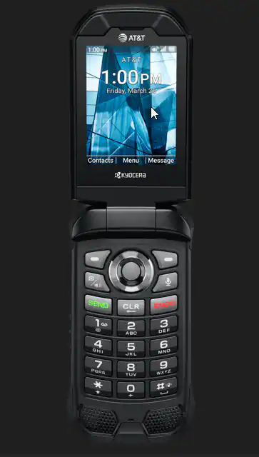 Kyocera - E4830 DuraXE Epic AT&T/ GSM Unlocked/Consumer Cellular/T-Mobile Flip Phone 16GB Rugged 4G LTE No Verizon - Black
