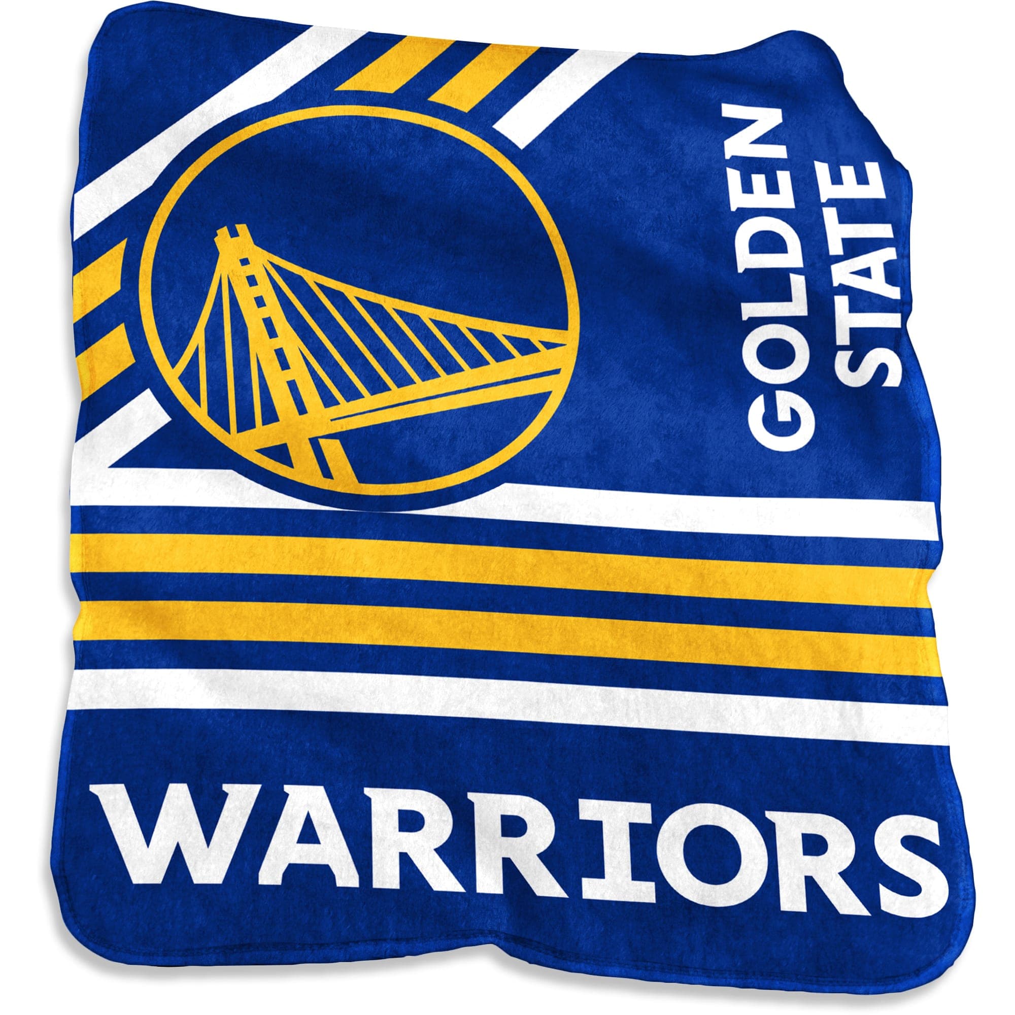 Logo Brands - Golden State Warriors 50'' x 60'' Plush Raschel Throw Blanket - Multicolor