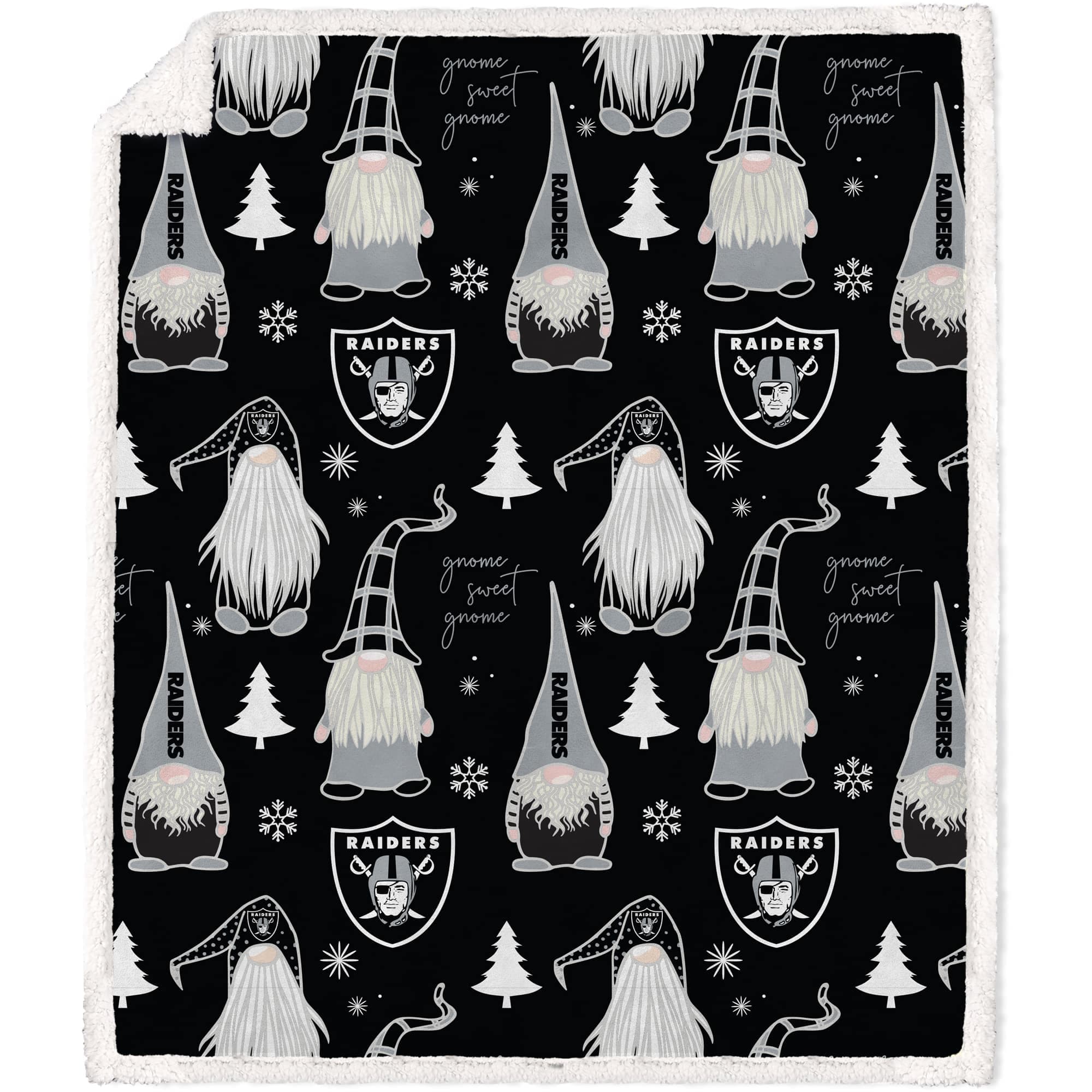 Pegasus - Las Vegas Raiders 70'' x 60'' Holiday Gnome Throw Blanket - Multicolor