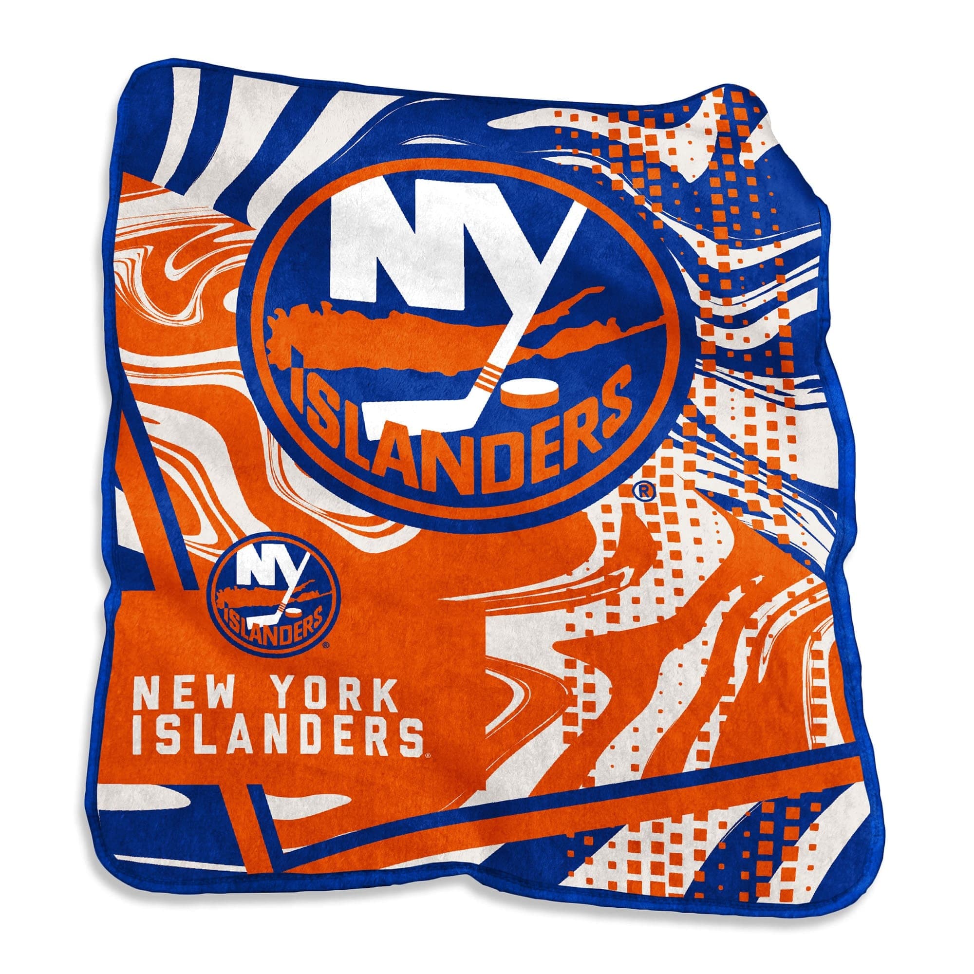 Logo Brands - New York Islanders 50" x 60" Swirl Raschel Throw Blanket - Multicolor