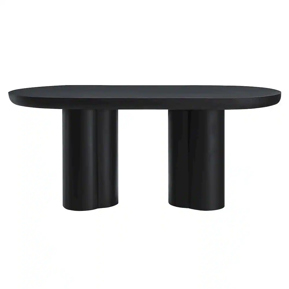 Modway - Caspian 72" Oval Concrete Dining Table - Black