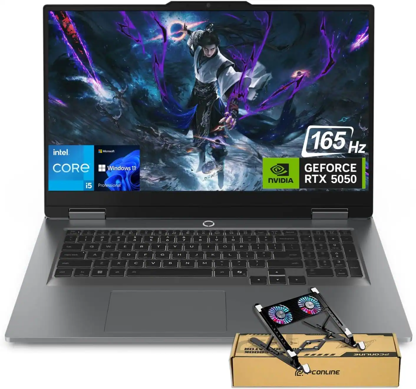 Lenovo - LOQ 17.3" FHD Gaming Laptop - Intel Core i5-13450HX 16GB RAM - 1TB SSD - NVIDIA GeForce RTX 5050 - PCO Laptop Cooler - Gray