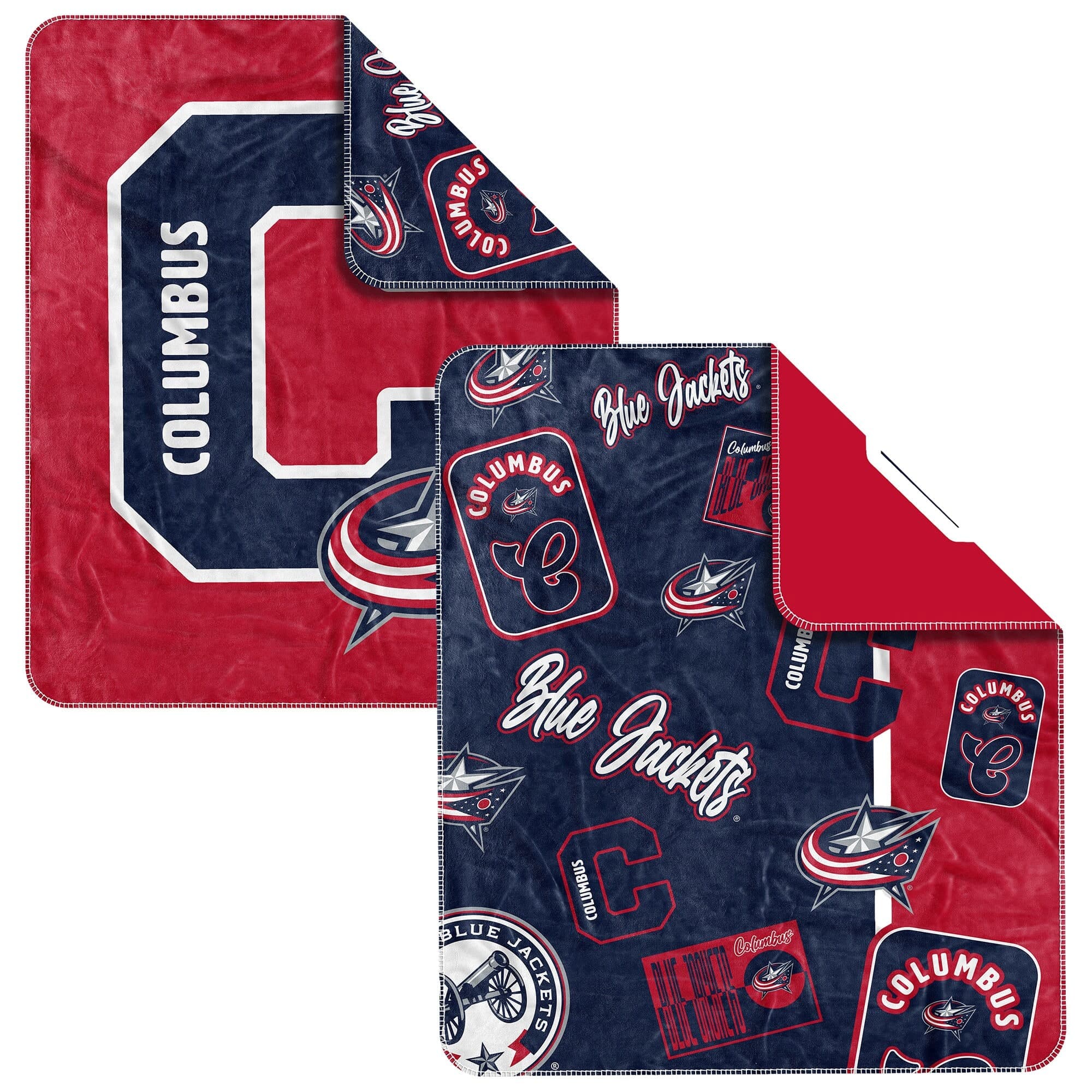 Logo Brands - Columbus Blue Jackets 50" x 60" Dream Weave Throw Blanket - Navy