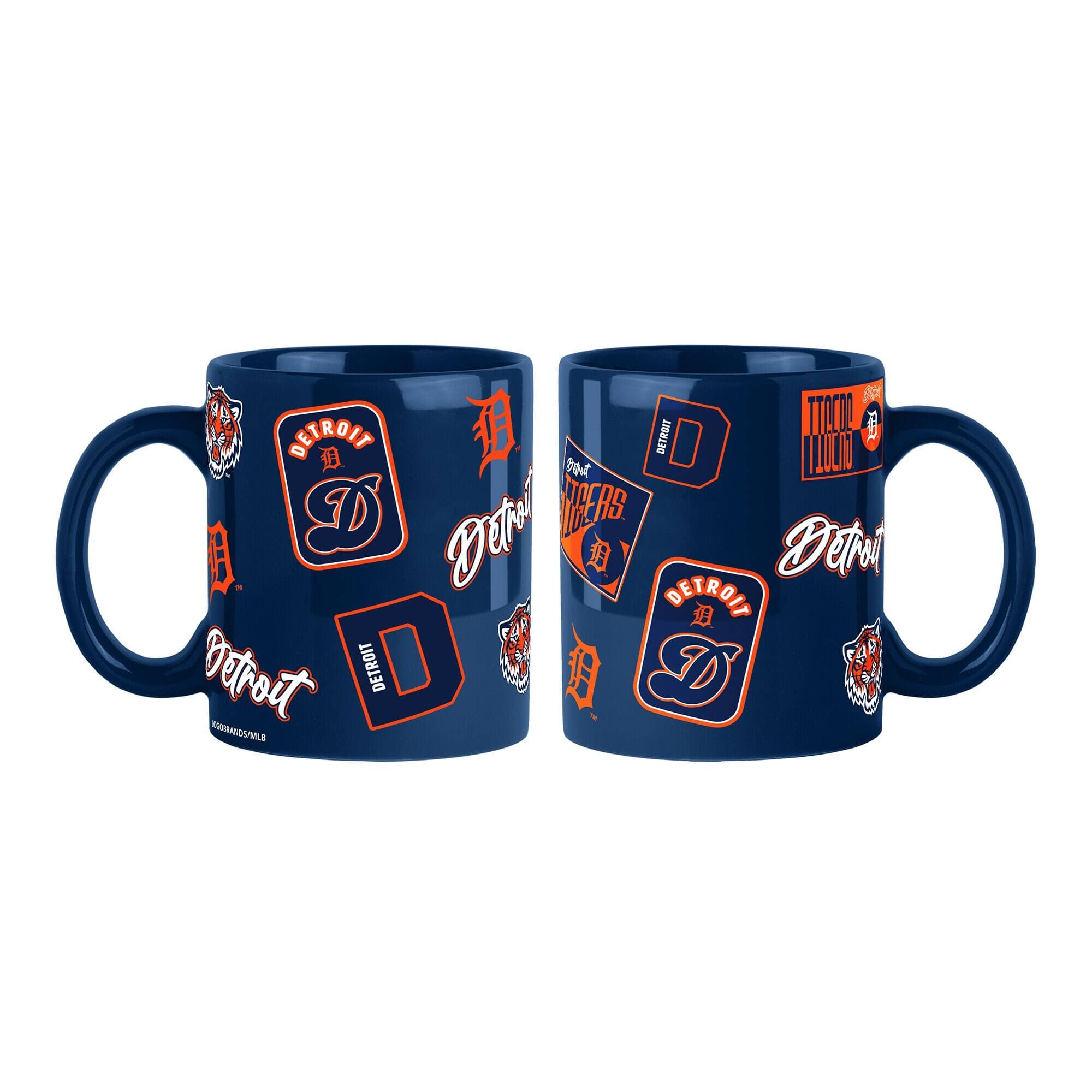 Logo Brands - Detroit Tigers 2-Pack 15oz. Color Mug Set - Navy