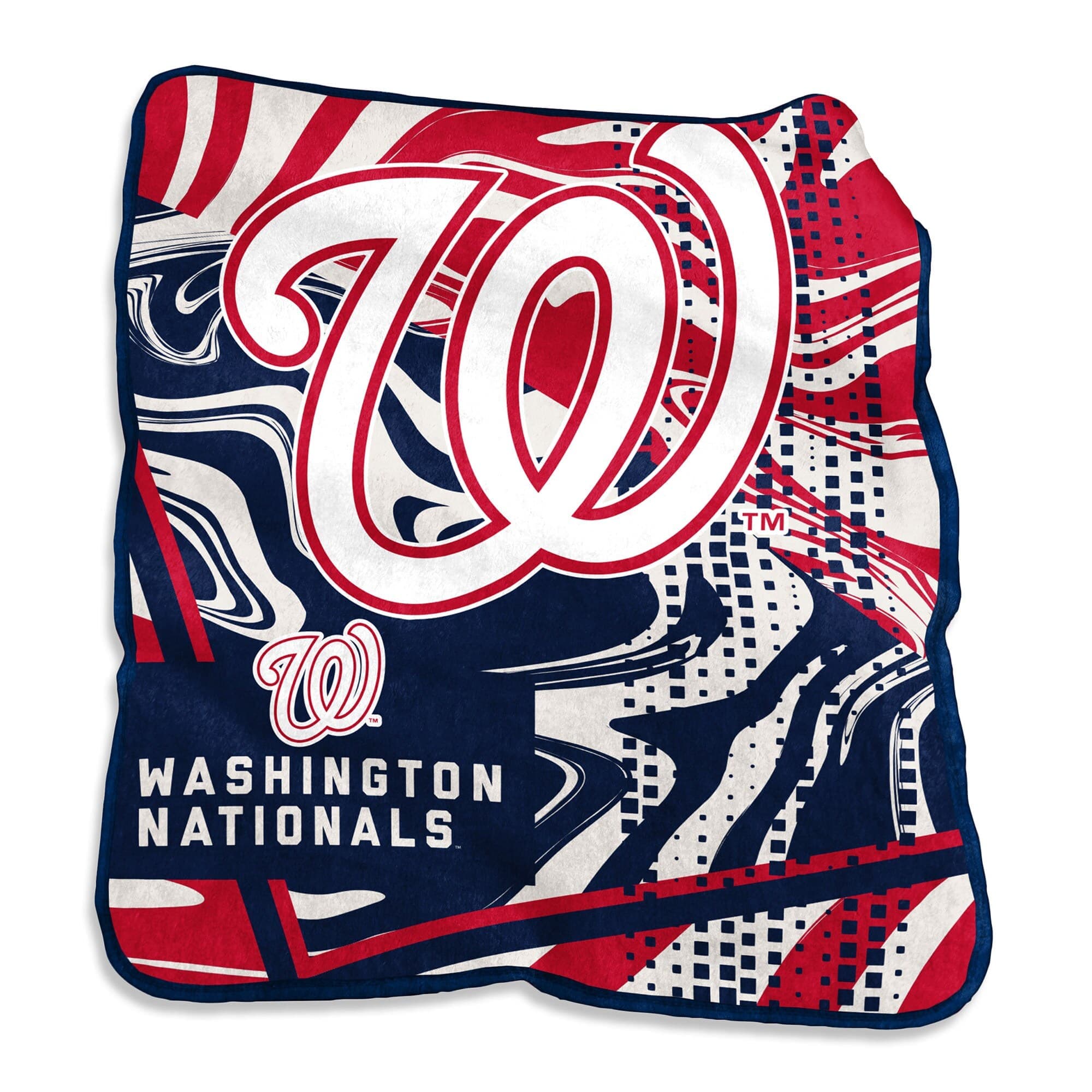 Logo Brands - Washington Nationals 50" x 60" Swirl Raschel Throw Blanket - Multicolor