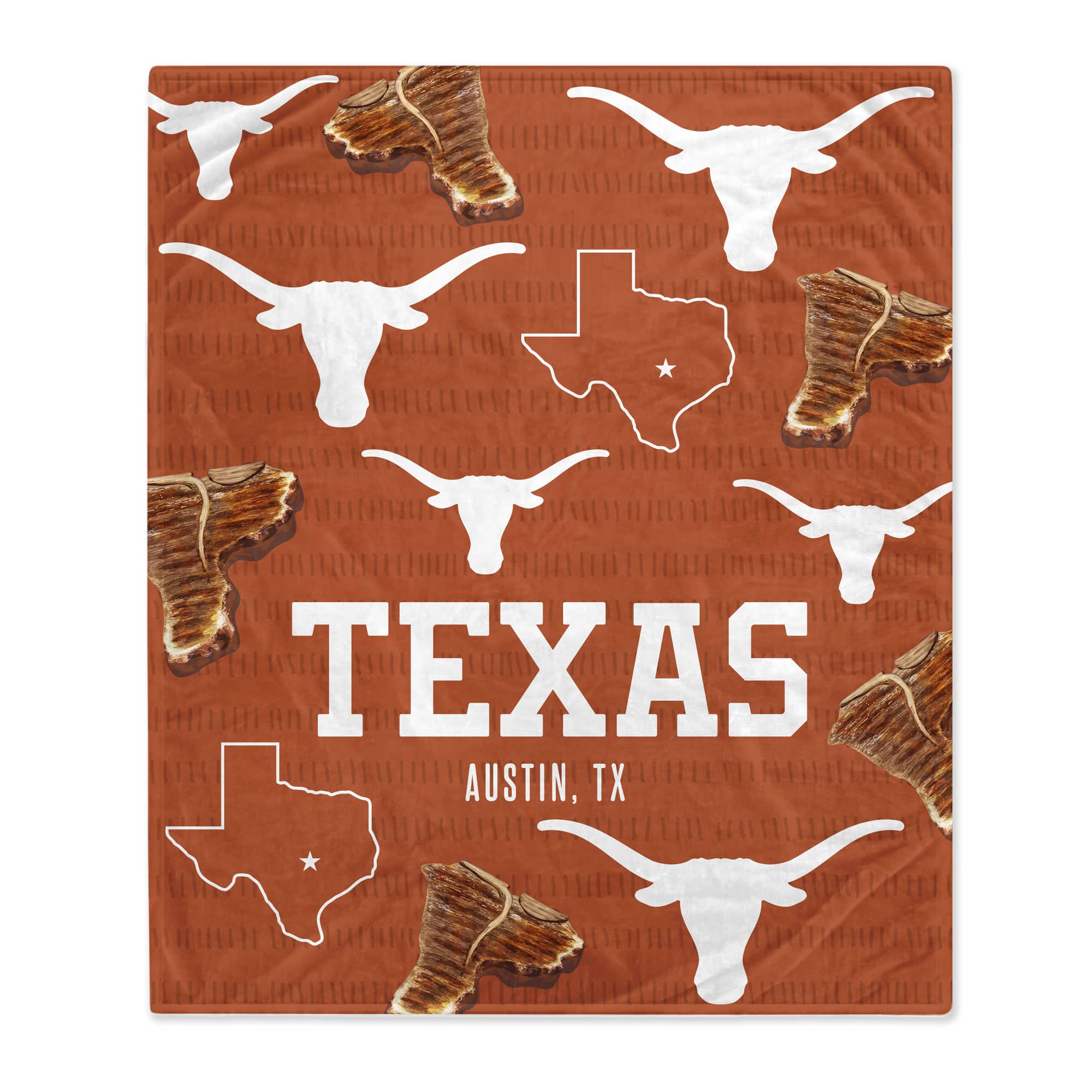 Pegasus - Texas Longhorns 60'' x 70'' Hometown Logo Fleece Blanket - Multicolor