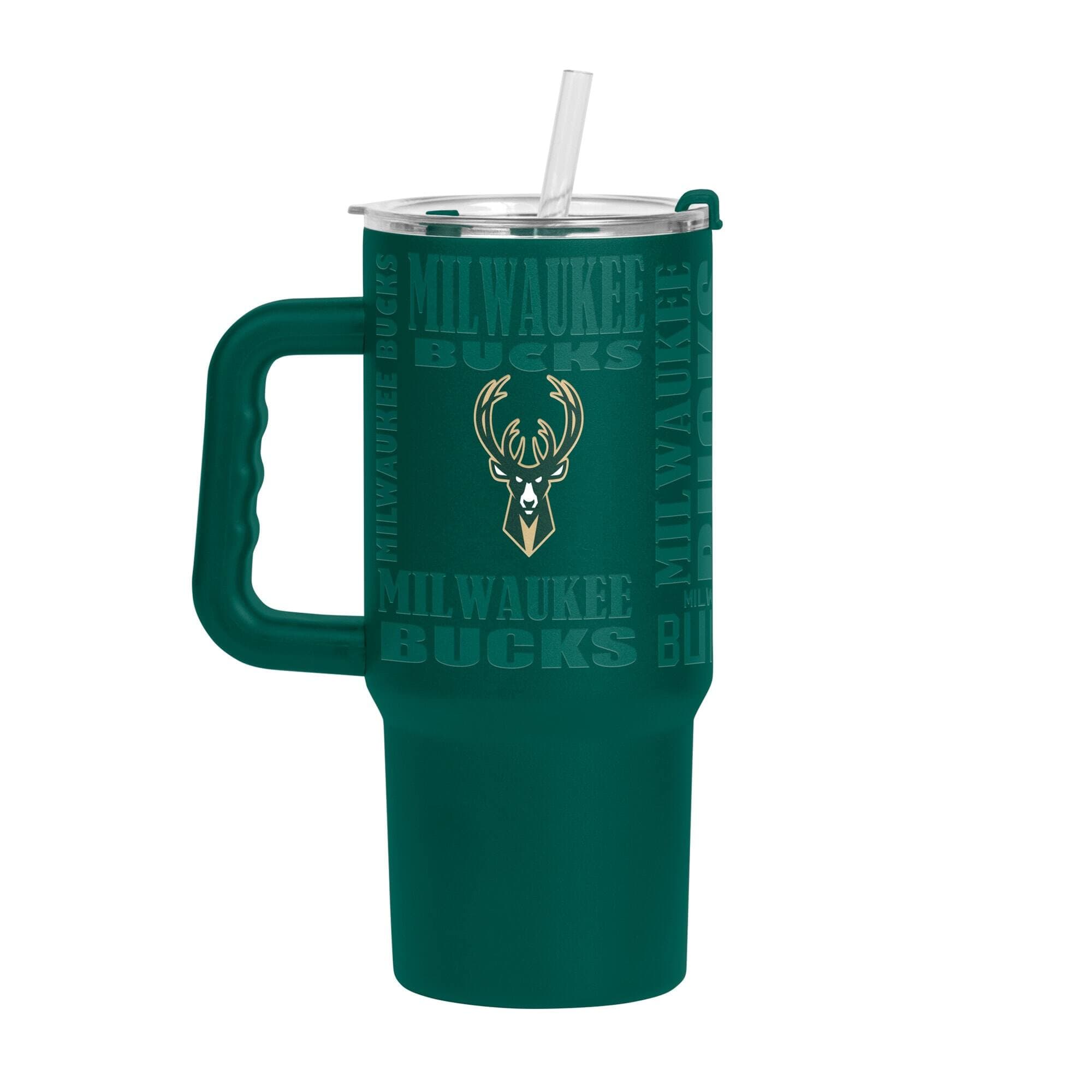 Logo Brands - Milwaukee Bucks 24oz. Replay Powder Coat Tumbler - Hunter Green