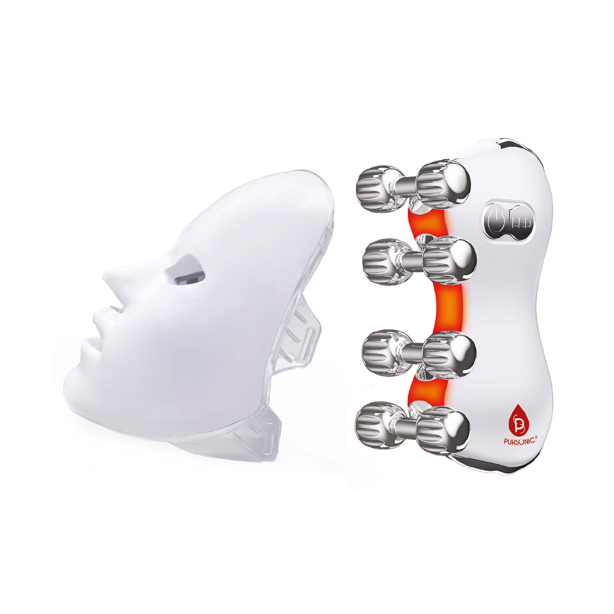 Pursonic - 5-in-1 LED Roller Massager & 7-in-1 LED Face Mask
