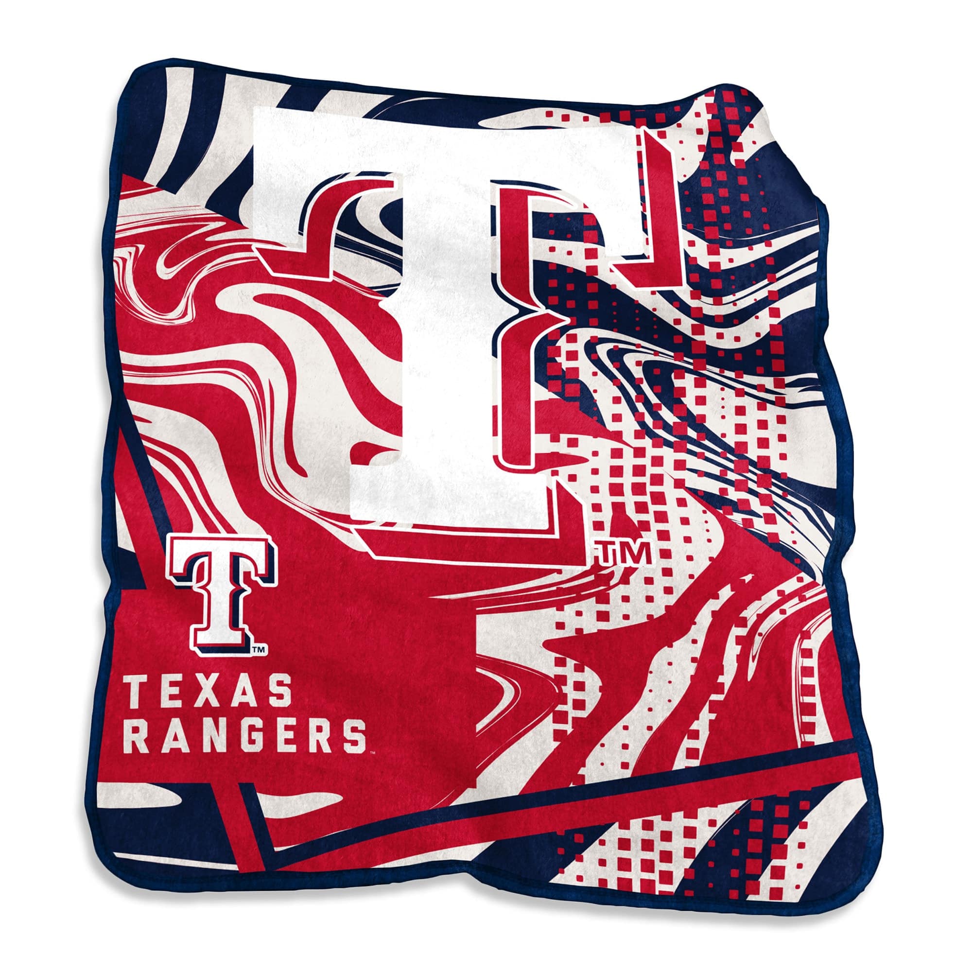 Logo Brands - Texas Rangers 50" x 60" Swirl Raschel Throw Blanket - Multicolor